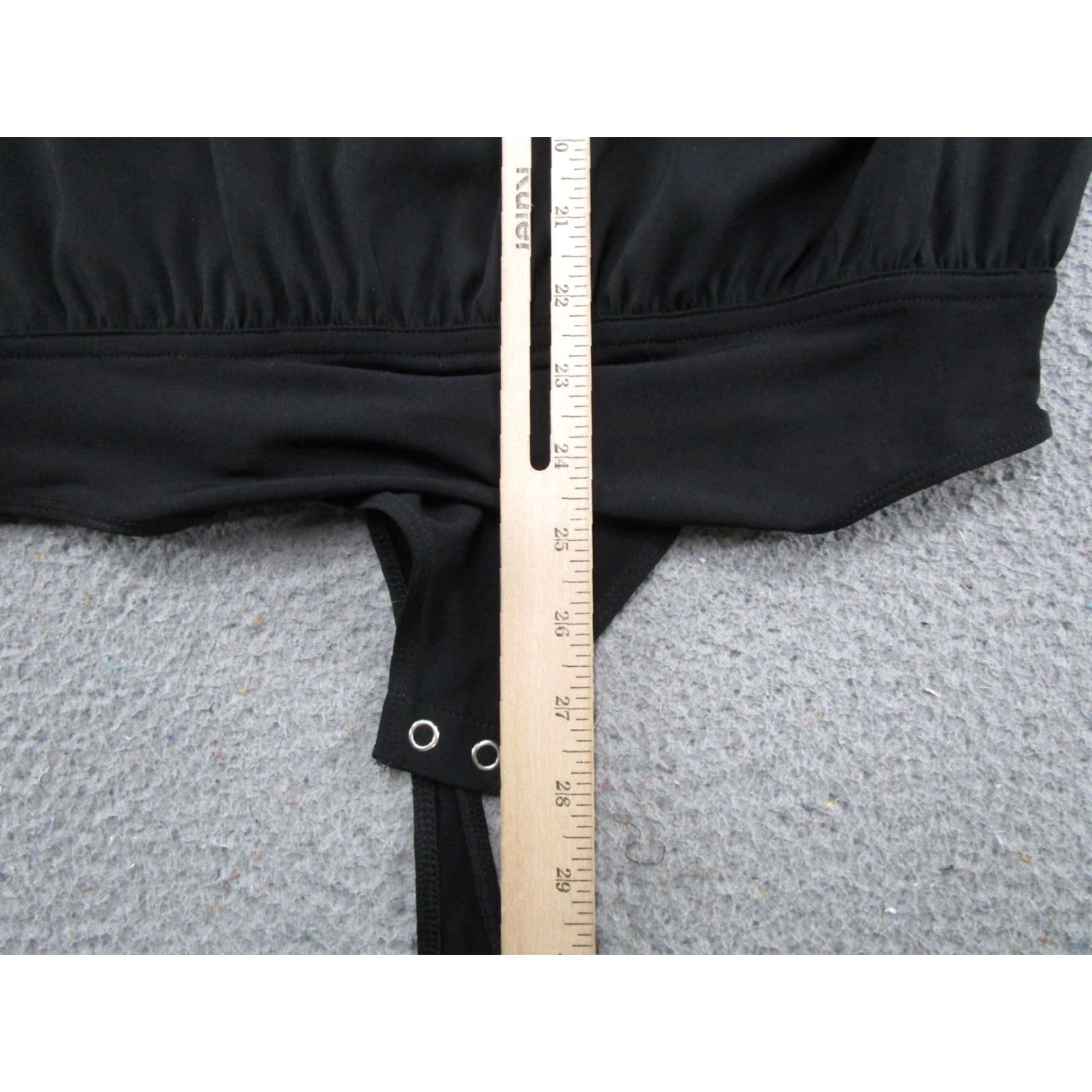 Express Express Blouse Shirt Womens Crotch Snap Short Sleeve Size M Black Preppy NEW Size M / US 6-8 / IT 42-44 - 7 Thumbnail