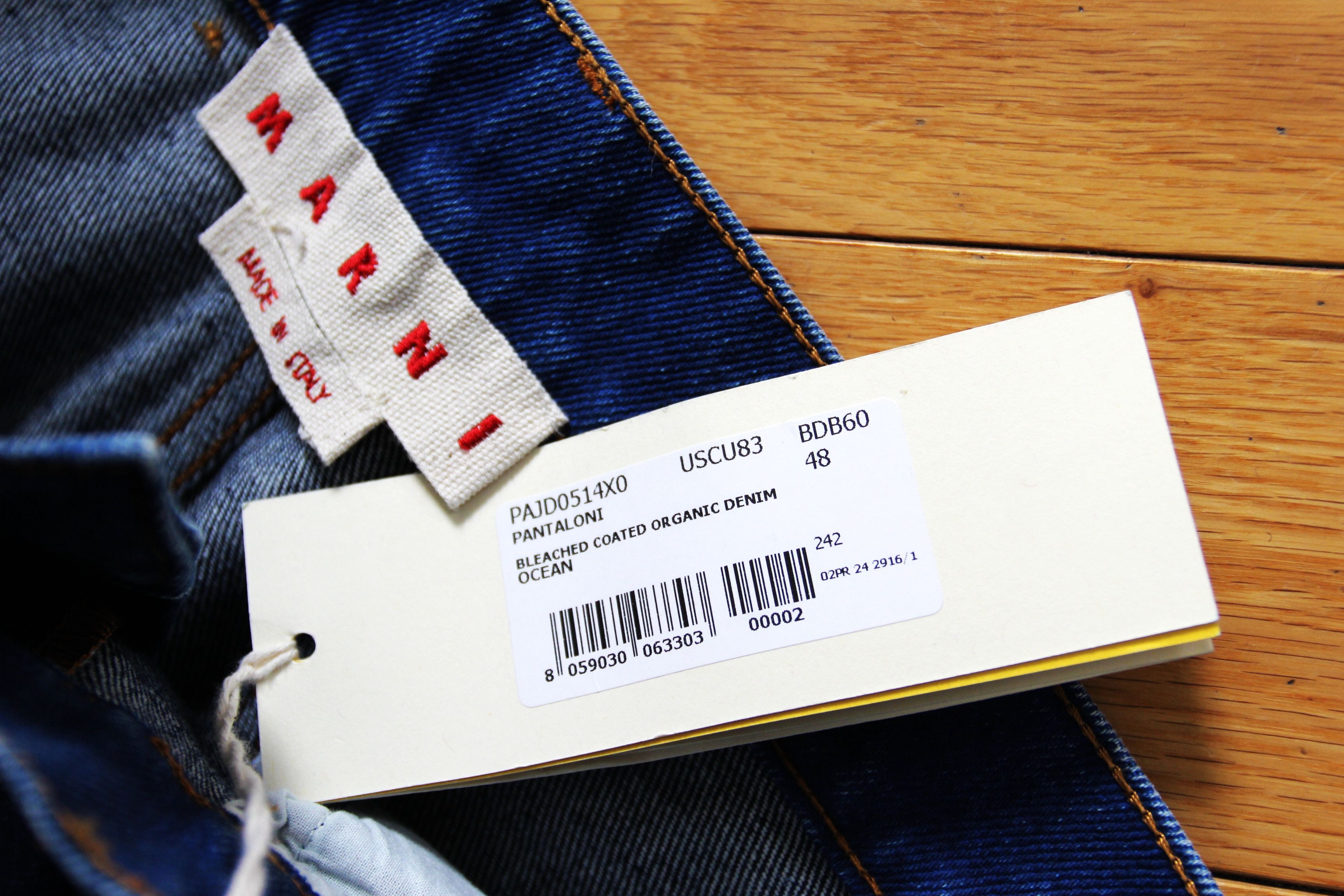 BNWT AW24 MARNI BLEACHED COATED WIDE LEG DENIM JEANS 48