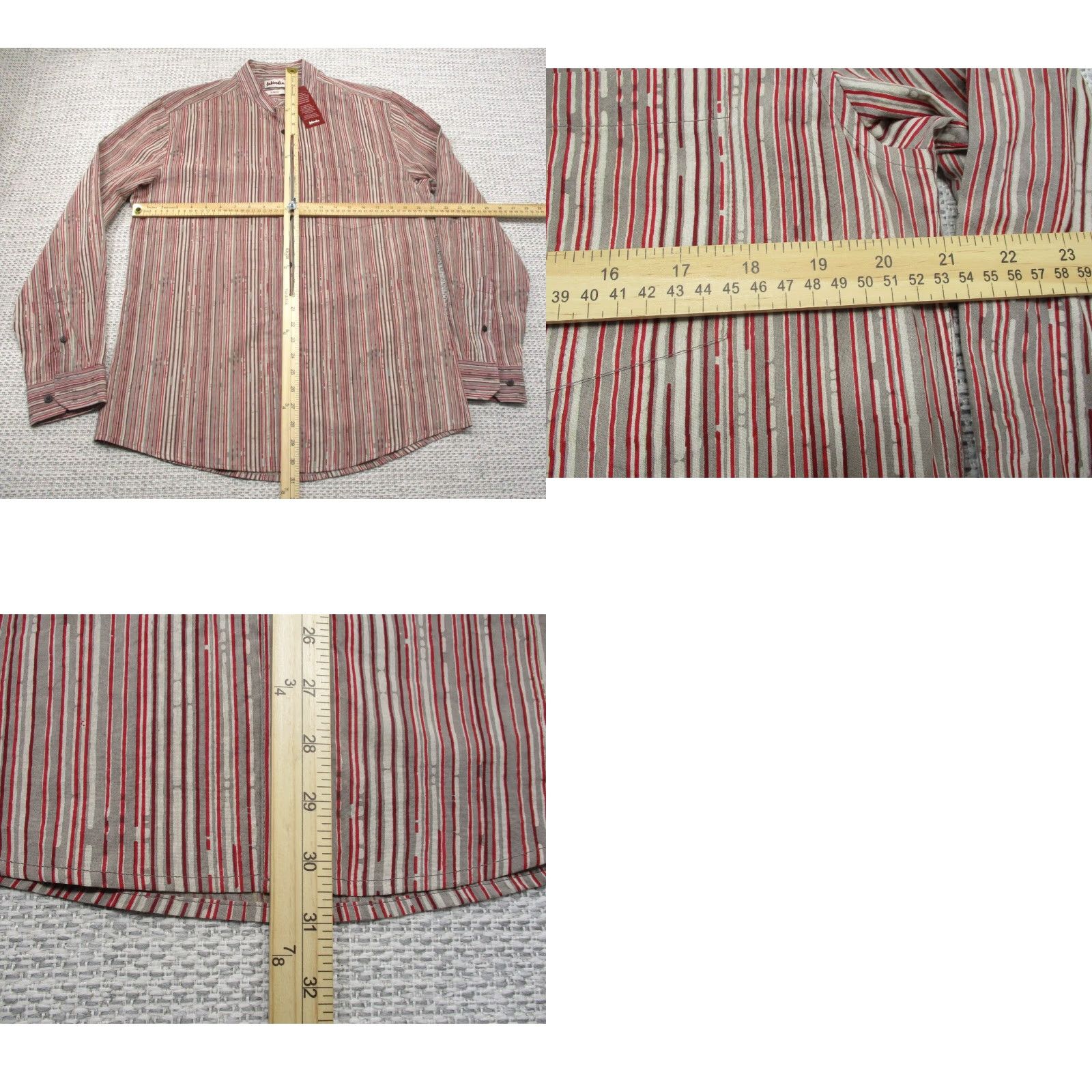 Vintage Fabindia Shirt Mens 40 Long Sleeve Button Up Band Collar Roll Up Sleeves New Size US L / EU 52-54 / 3 - 8 Thumbnail