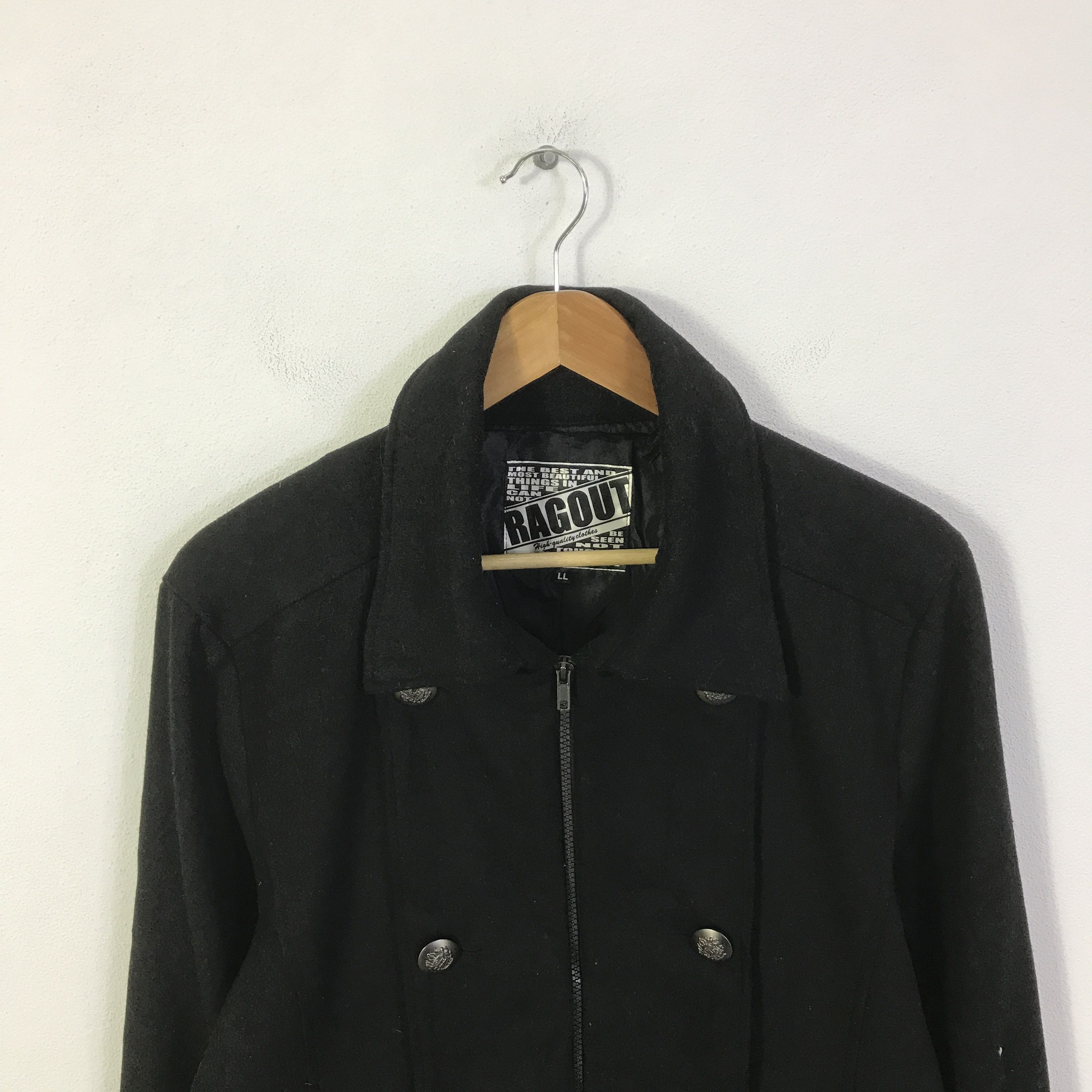 Japanese Brand ragout Double button Wool jacket japan Punk K99B14 Size US L / EU 52-54 / 3 - 2 Thumbnail