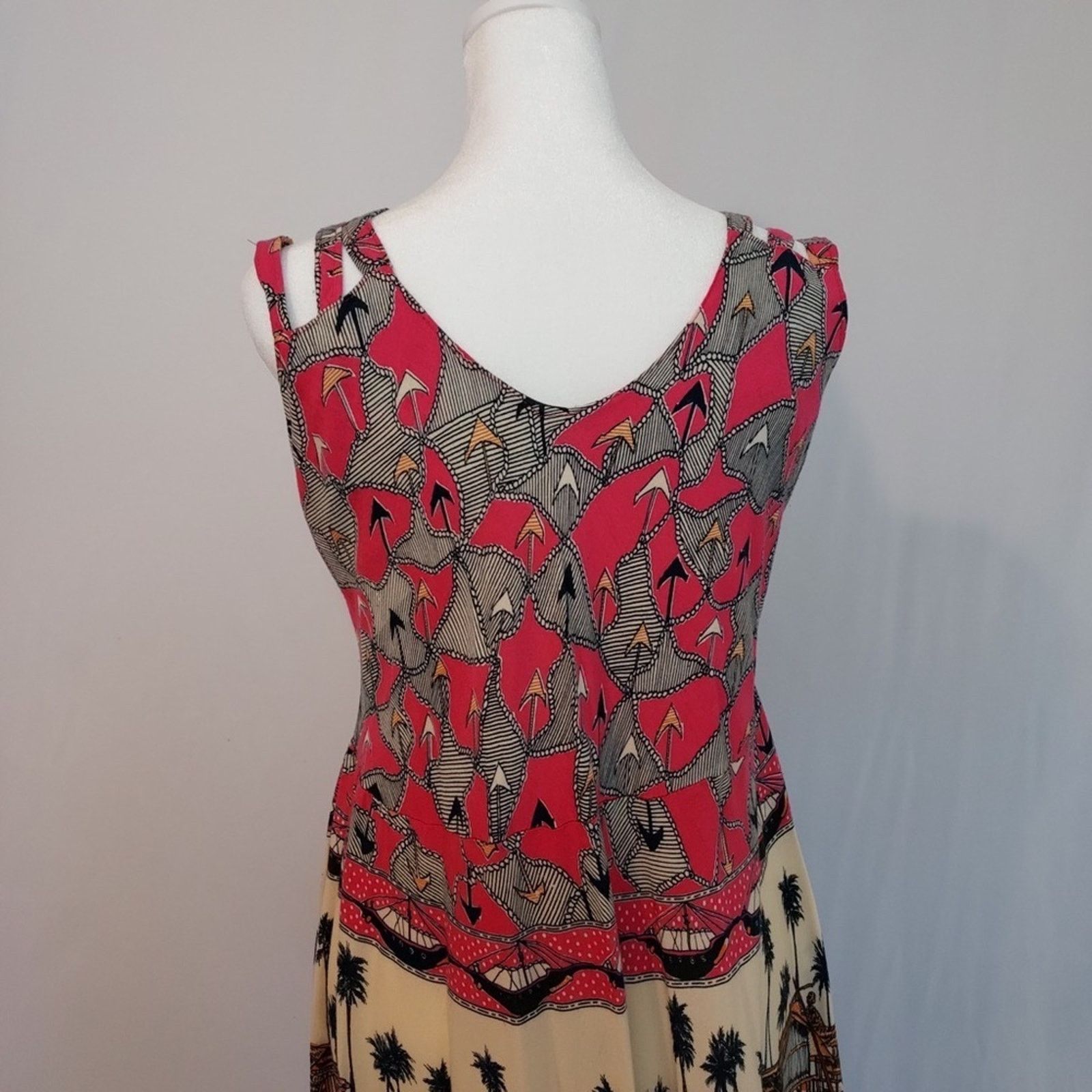 Other Sari Busana Batik Multicolor Asymmetrical Midi Dress Size M / US 6-8 / IT 42-44 - 6 Thumbnail