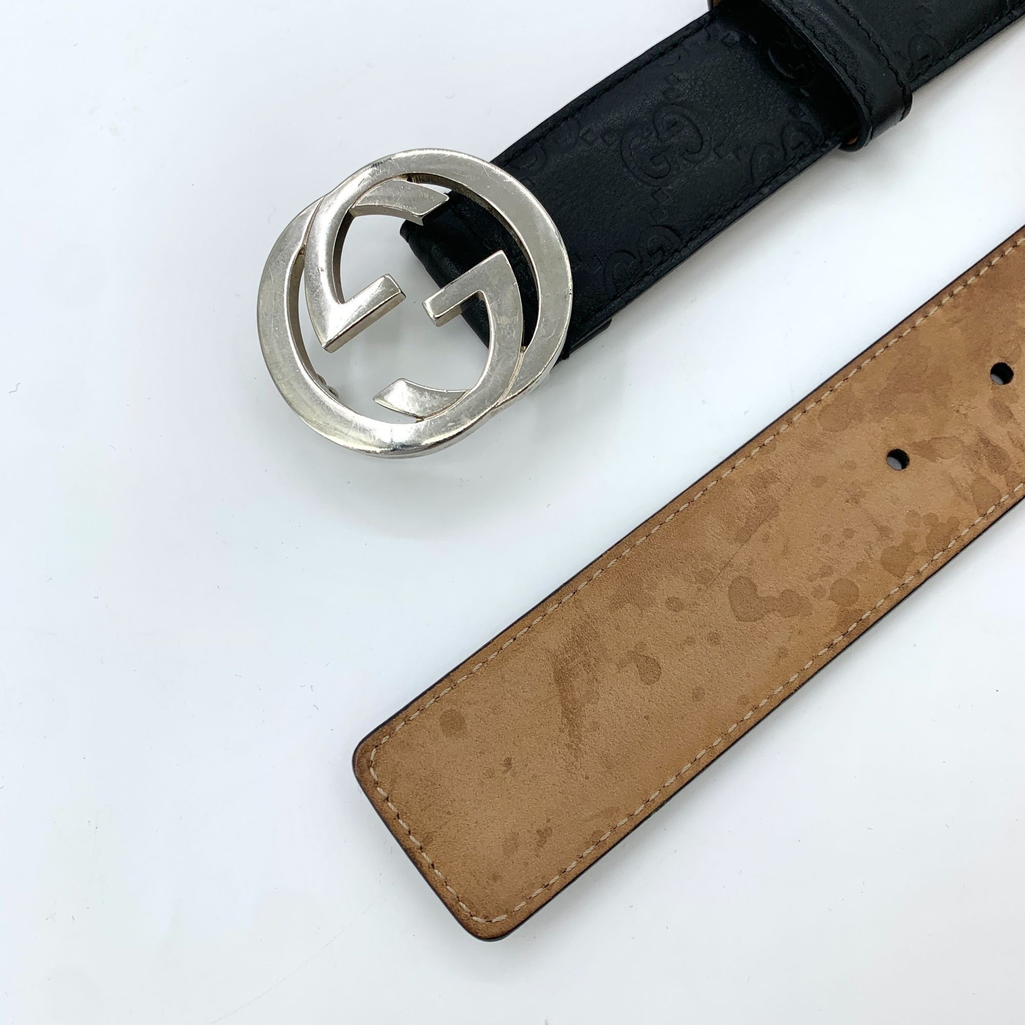 Gucci Gucci Black Logo Print Smooth Buckle Belt (97*3cm) Size ONE SIZE - 8 Thumbnail