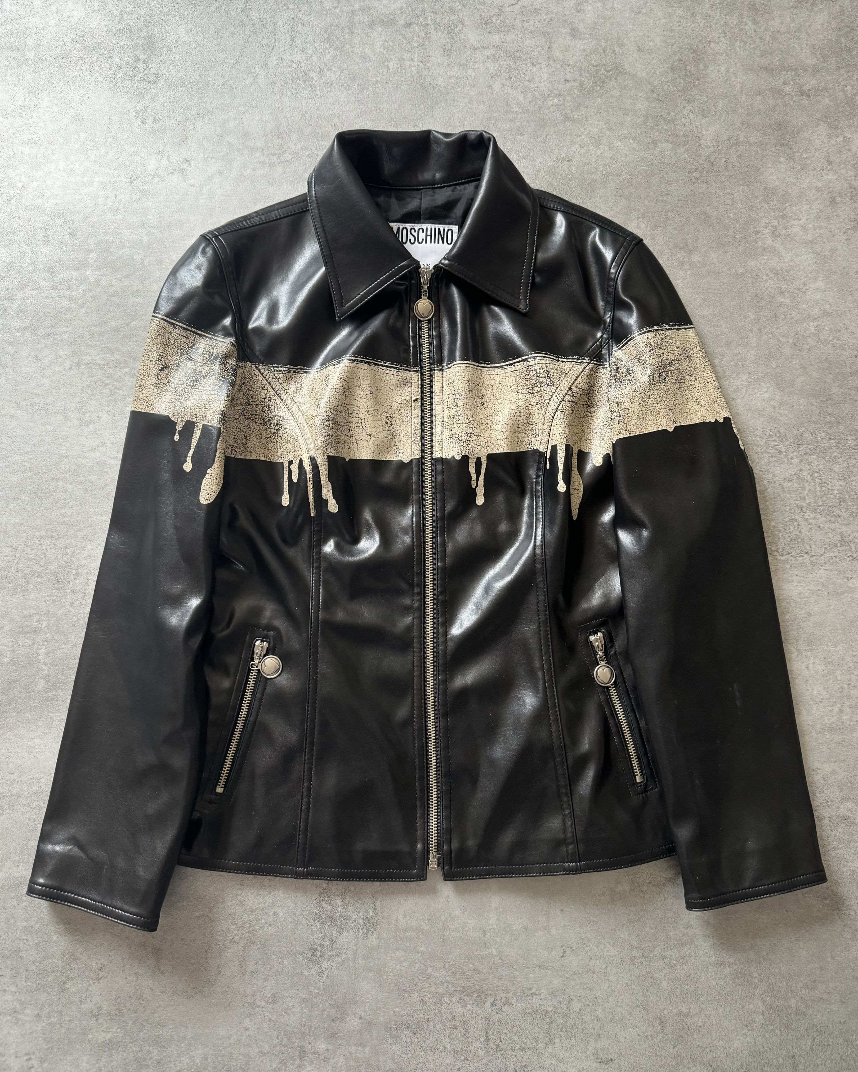 image of Archival Clothing x Moschino 2000S Moschino Art Painting Soft Jacket in Black, Women's (Size Small)