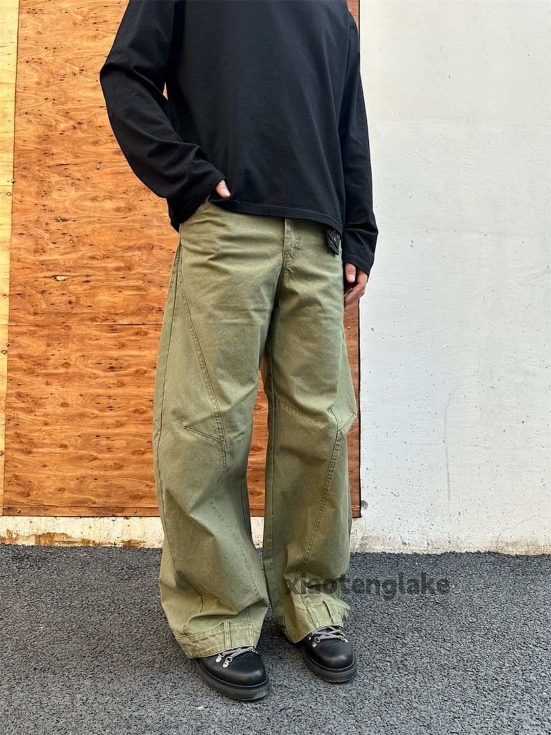 Designer × Japanese Brand × Vintage Unisex washed faded loose baggy hiphop patchwork pants Size US 32 / EU 48 - 1 Thumbnail