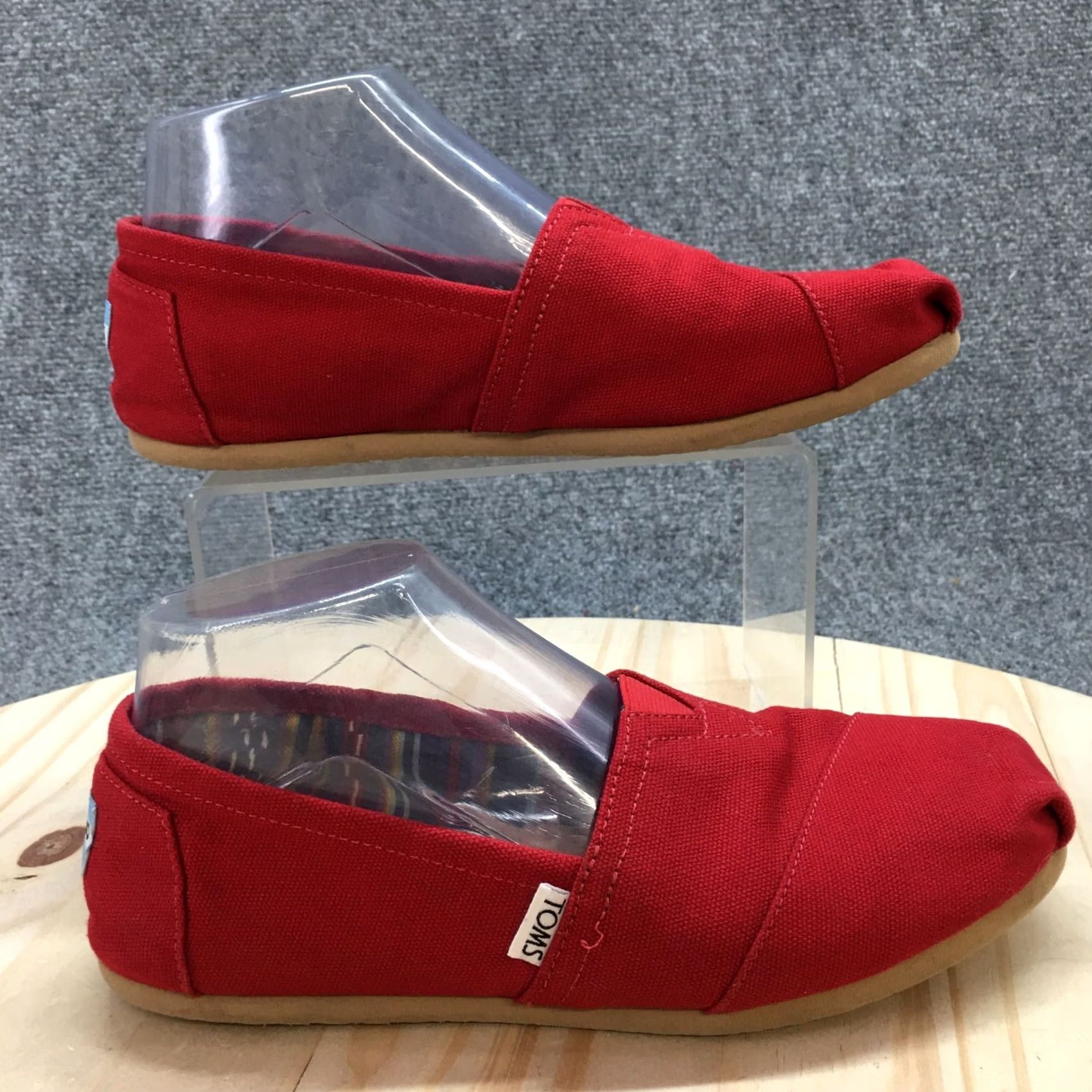 Toms TOMS Loafer Womens 7.5 Red Alpargata Classic Slip On Casual Comfort Canvas Size US 8 / IT 38 - 2 Thumbnail