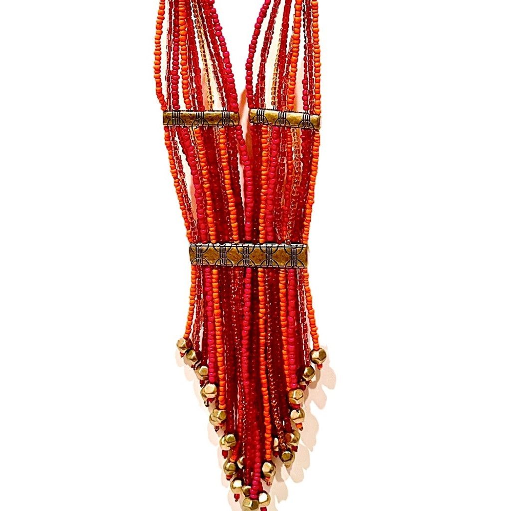 Chicos CHICO’S Pink & Orange Beaded Statement NWT Size ONE SIZE - 10 Thumbnail