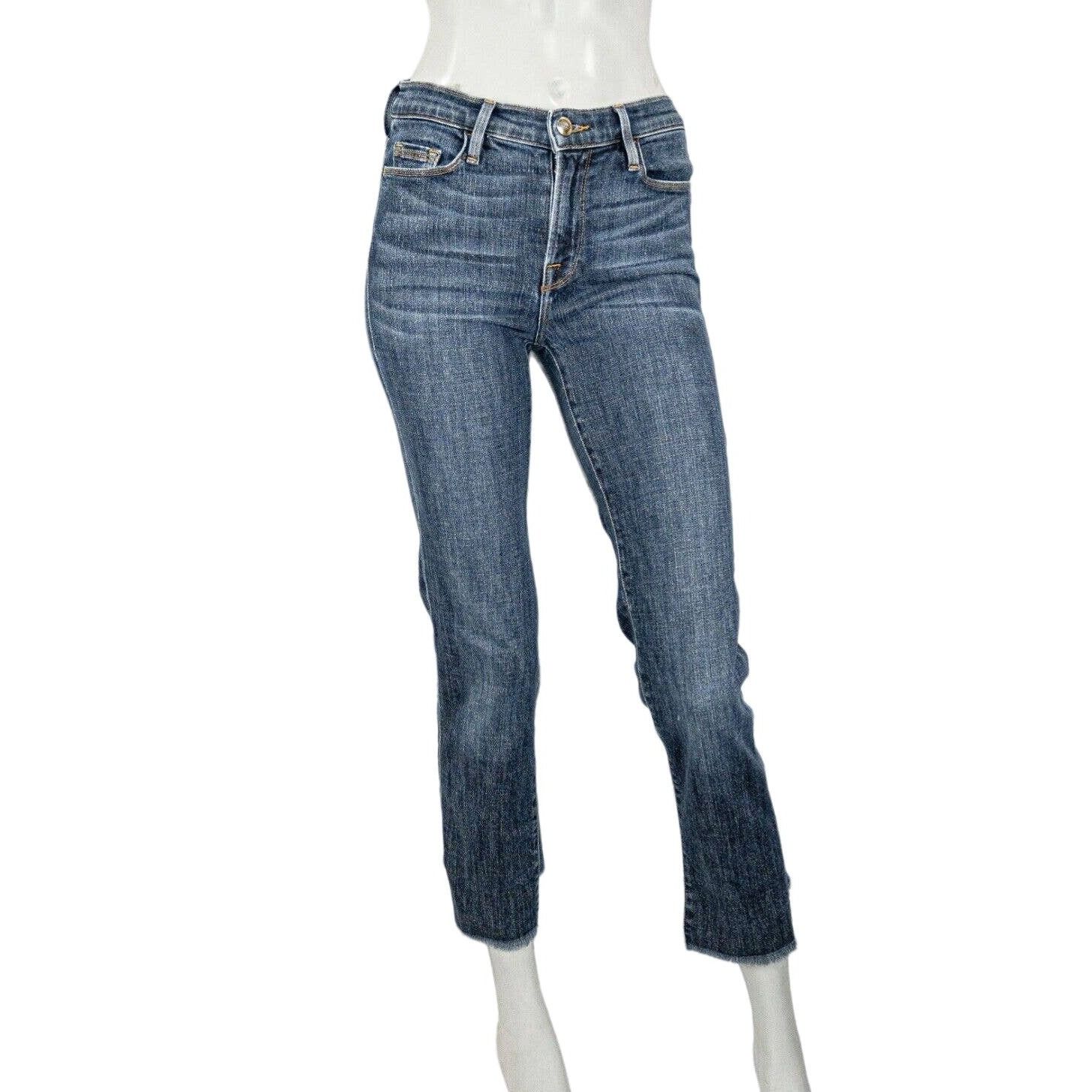 Frame FRAME Denim Le Nouveau Straight Raw cut Crop leg Jeans Size 25" / US 0 / IT 36 - 1 Thumbnail
