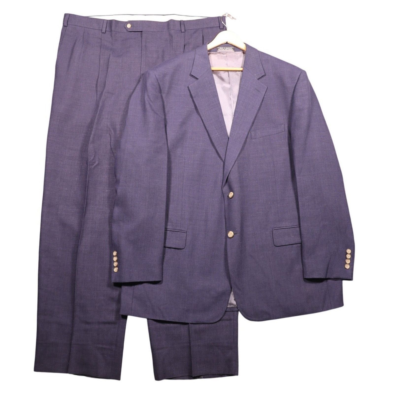 Paul Fredrick Paul Fredrick Suit Mens 48 Long Purple 2-Piece Pleated NWT Size 48L - 1 Thumbnail