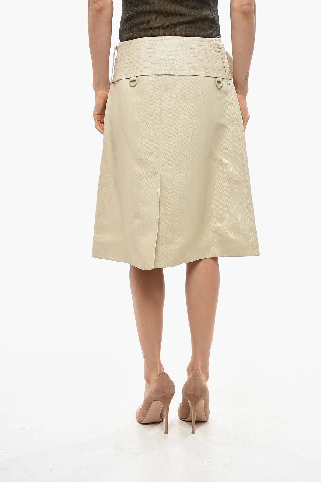 Burberry og1mm0426 Midi Wrap Skirt in Beige Size 25" / US 0 / IT 36 - 3 Thumbnail
