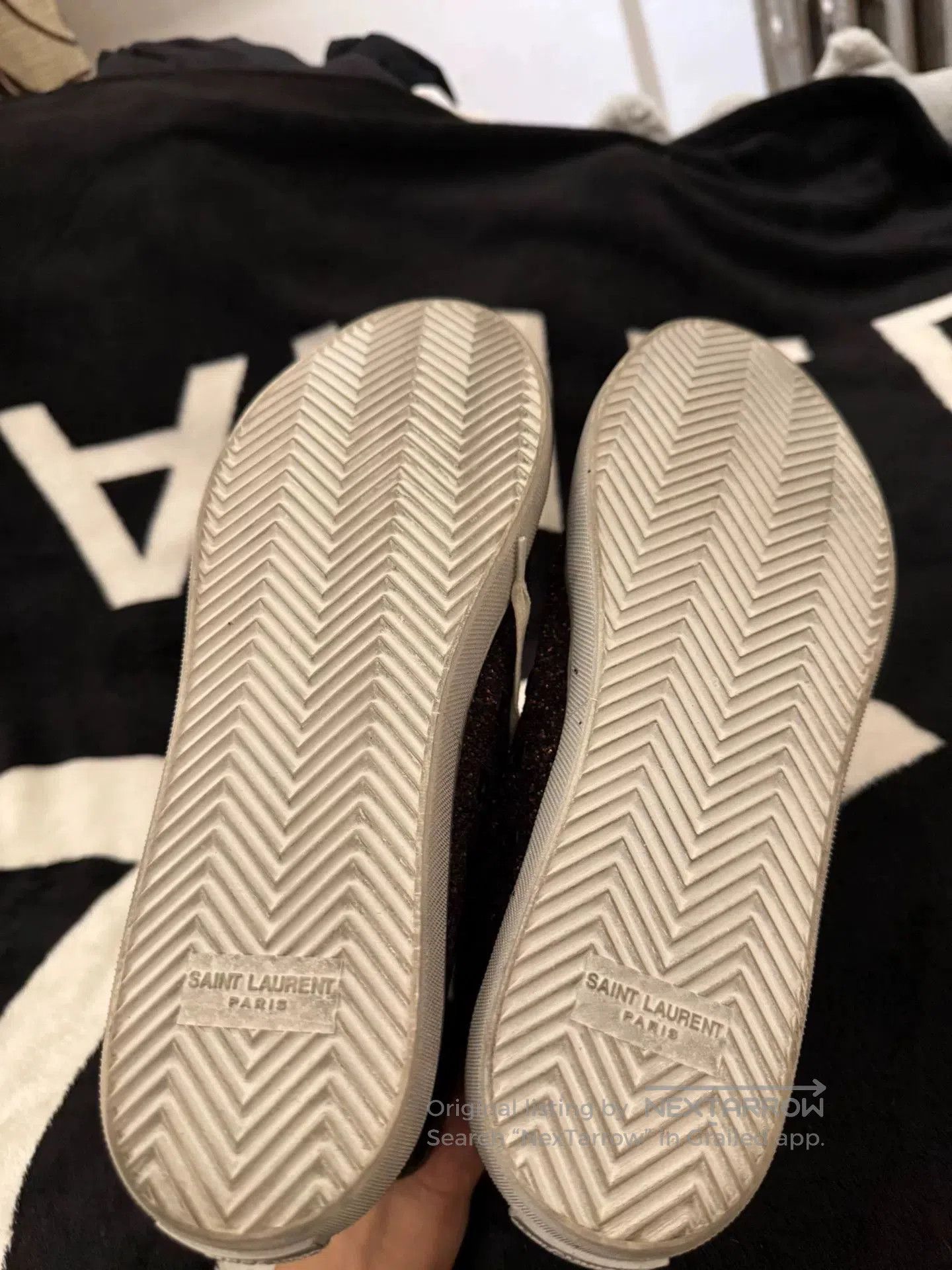 Saint Laurent Paris Saint Laurent High-Top Glitter Sneakers. Size US 8 / EU 41 - 9 Thumbnail