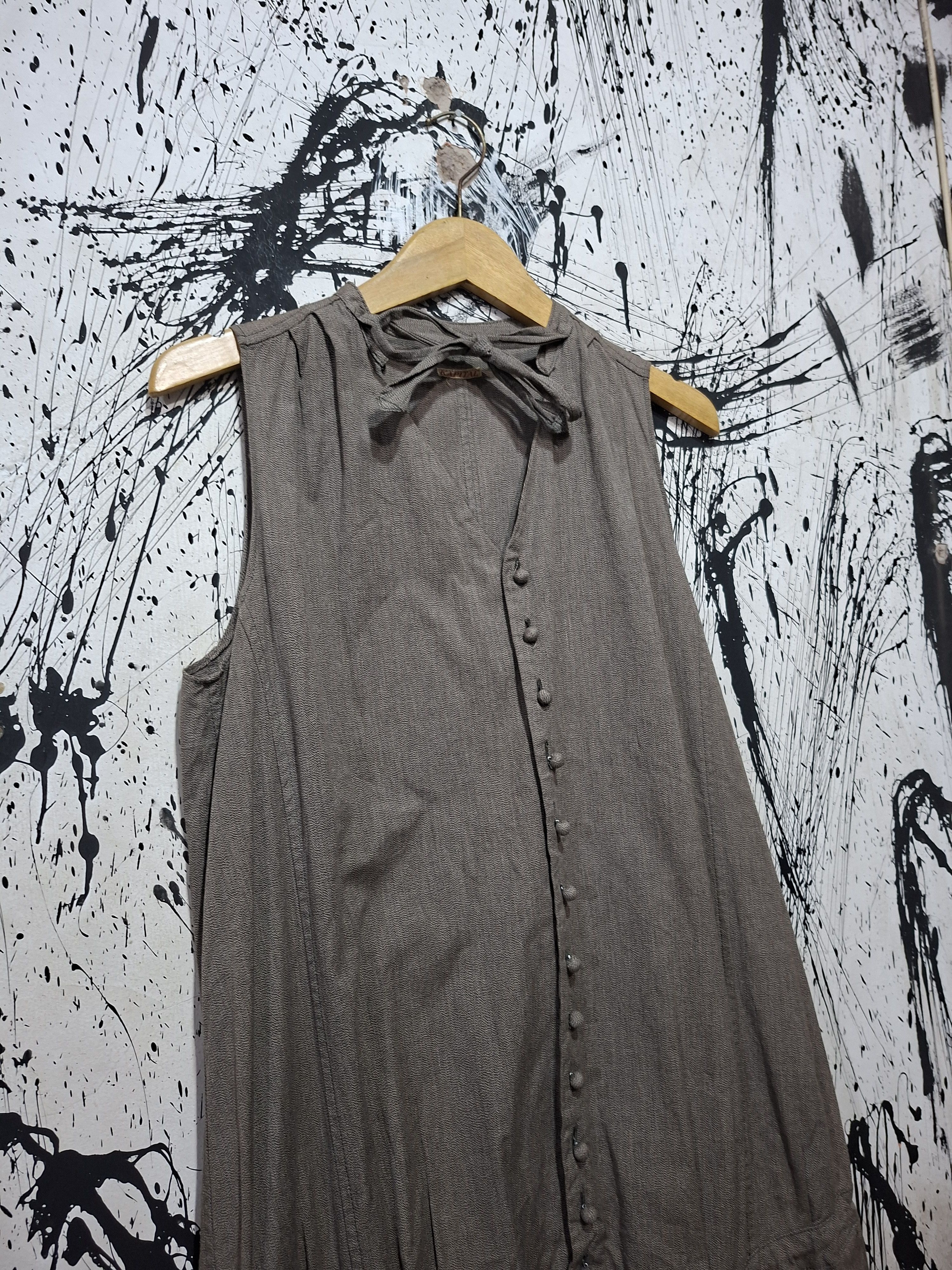 Kapital 00'S KAPITAL HERRINGBONE SLEEVELESS WORKWEAR JUMPSUIT Size US 30 / EU 46 - 2 Thumbnail