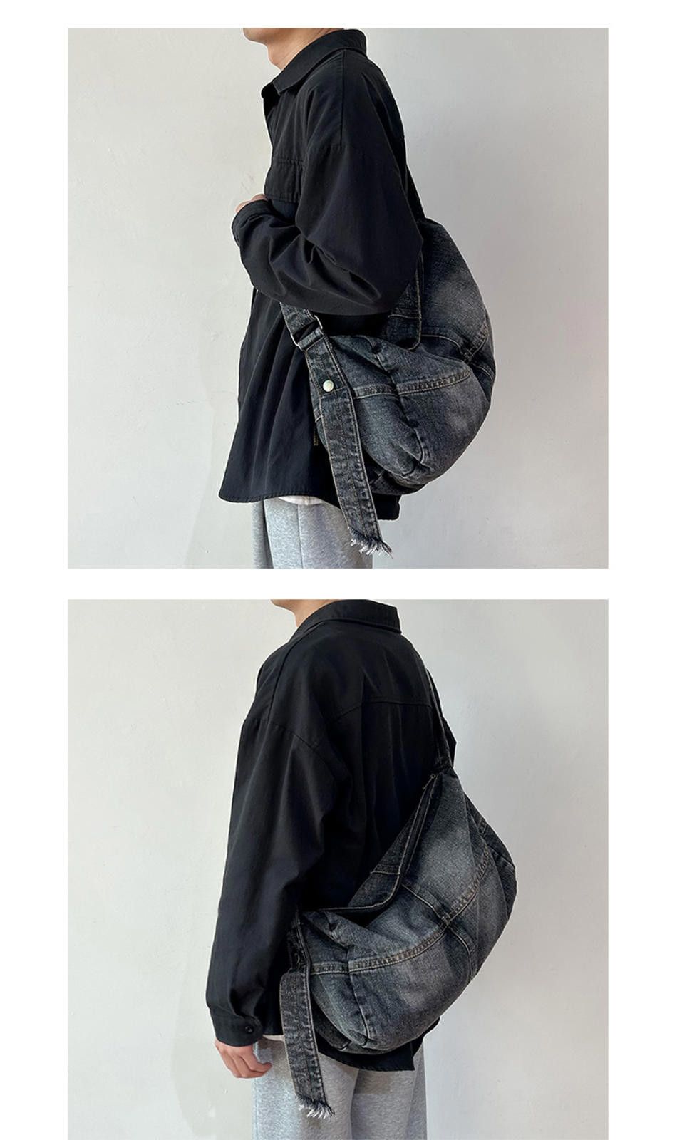 Jean Trendy Slouchy Denim Crossbody Bag Size ONE SIZE - 3 Thumbnail