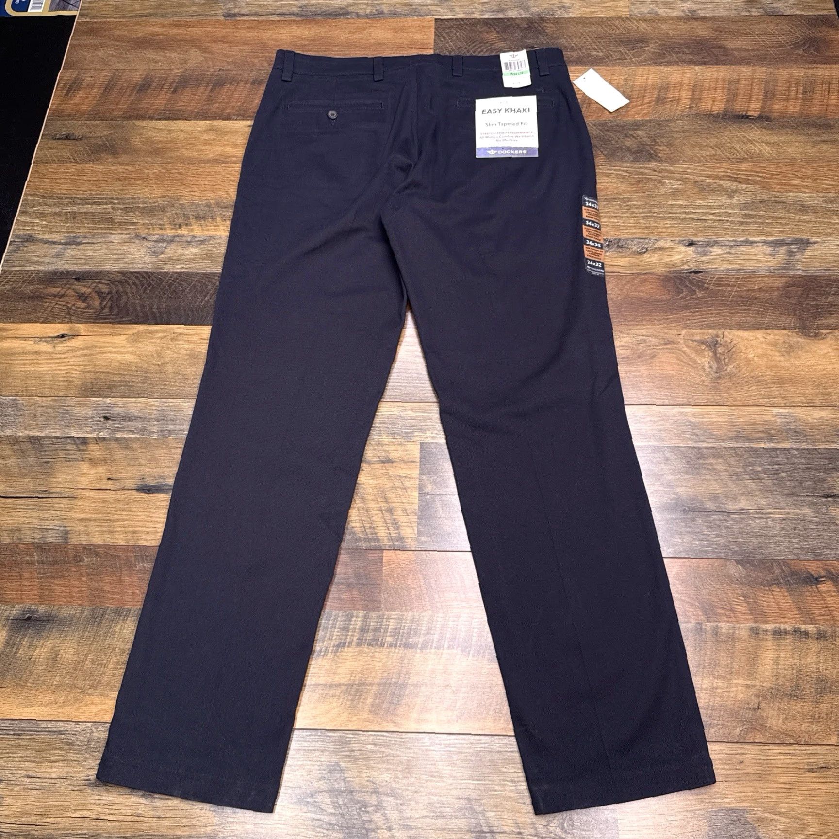 Dockers DOCKERS Slim Khakis Pants Mens 34x32 Navy Blue Tapered Stretch Flat Front Casual Workwear - New Size US 34 / EU 50 - 3 Thumbnail