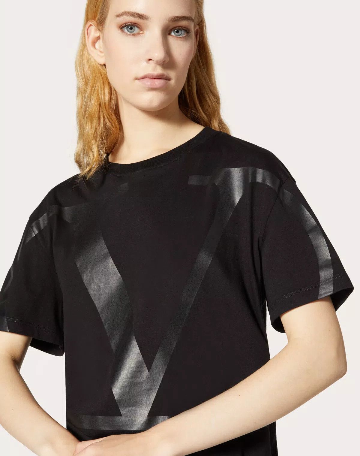 Valentino o1s1wg110625 Short Sleeve T-Shirt in Black Size M / US 6-8 / IT 42-44 - 5 Thumbnail