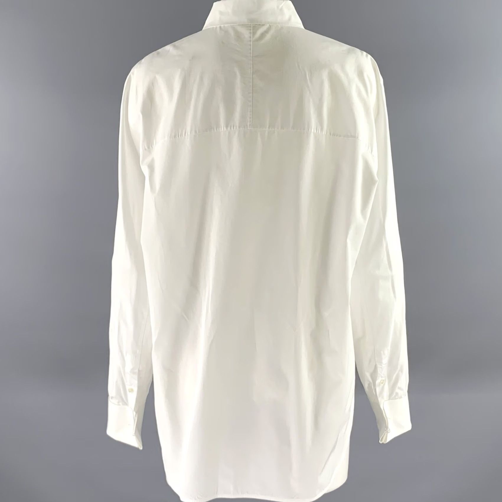 Loro Piana VINTAGE LORO PIANA Dress Shirt White Cotton French Cuff 12 Womens Size XL / US 12-14 / IT 48-50 - 4 Thumbnail