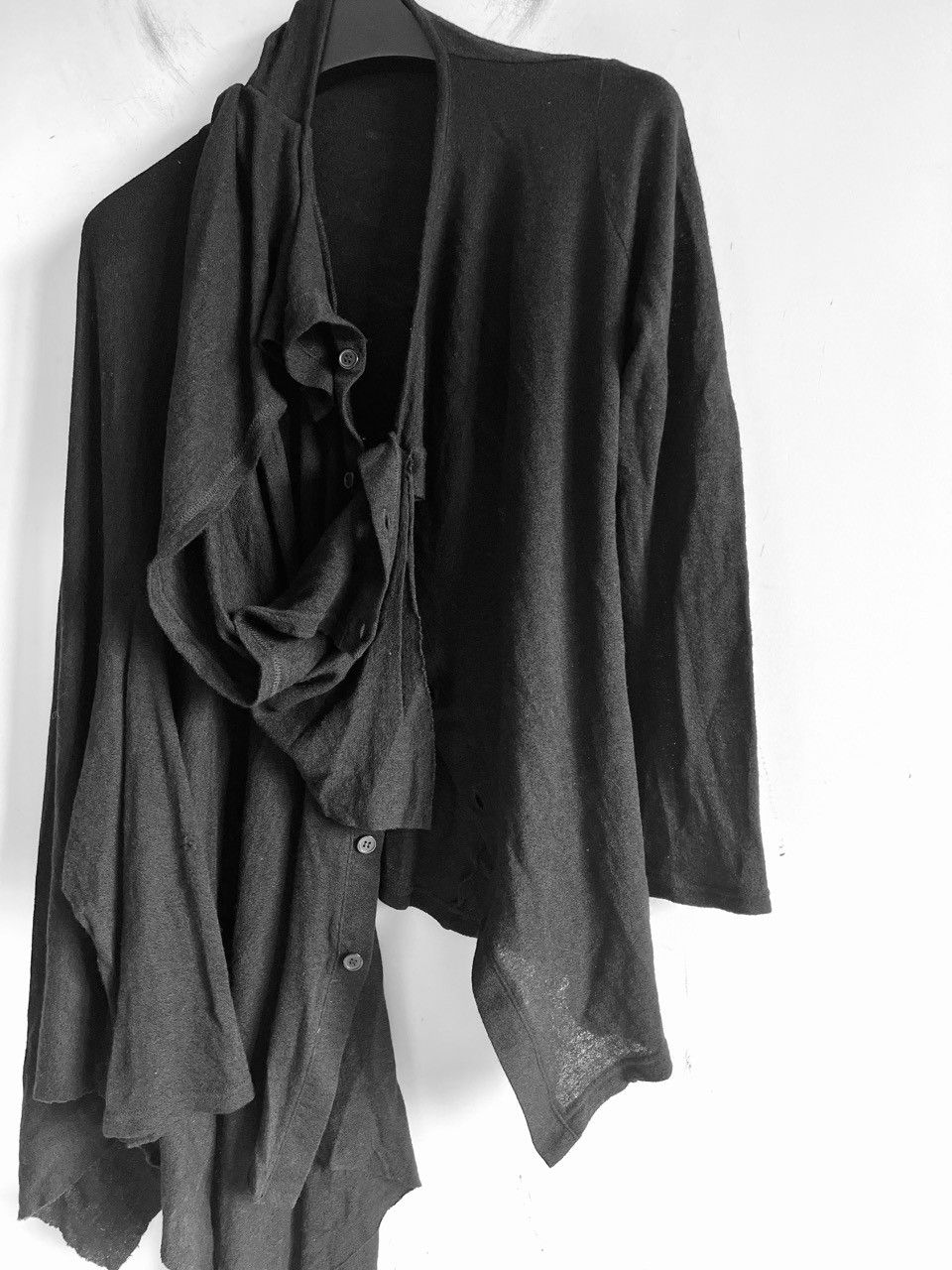 Yohji Yamamoto Yohji Yamamoto Femme Draped Knit Cardigan jacket coat black Size S / US 4 / IT 40 - 3 Thumbnail