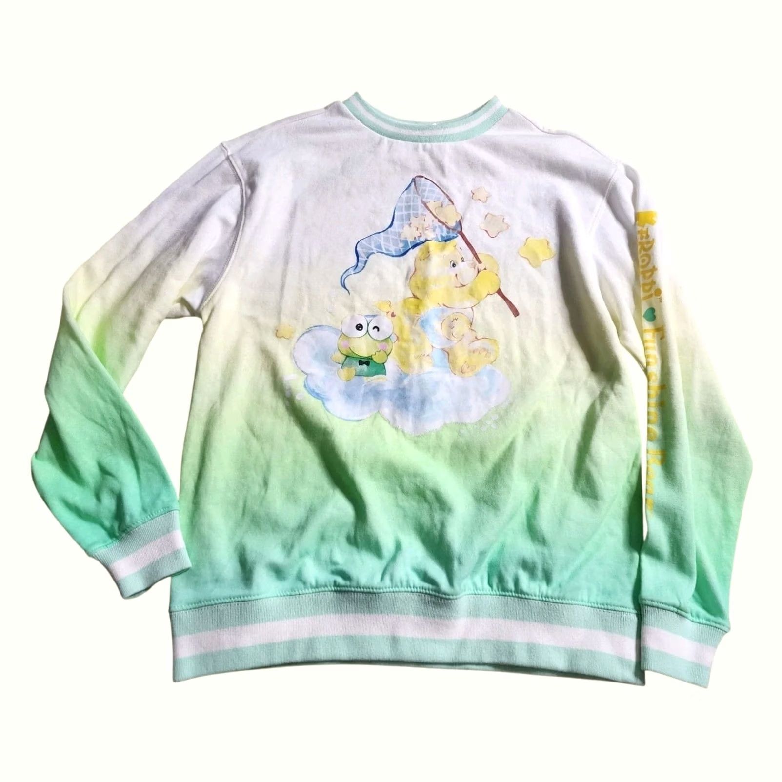 Vintage VINTAGE Hello Kitty x Care Bears Fleece Ombre Sweatshirt Crew S Green Womens Size US S / EU 44-46 / 1 - 2 Thumbnail