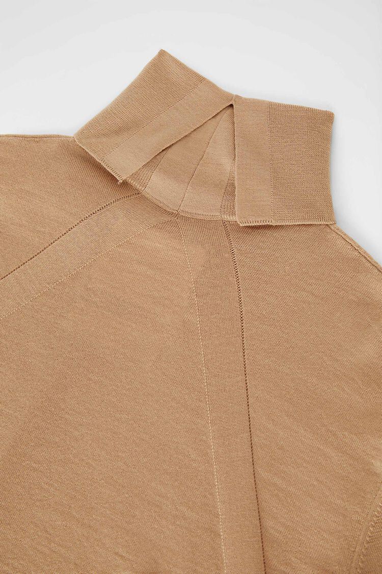 Jil Sander o1y1124 Long Sleeves Turtle Neck Wool Sweater in Beige Size US M / EU 48-50 / 2 - 2 Thumbnail