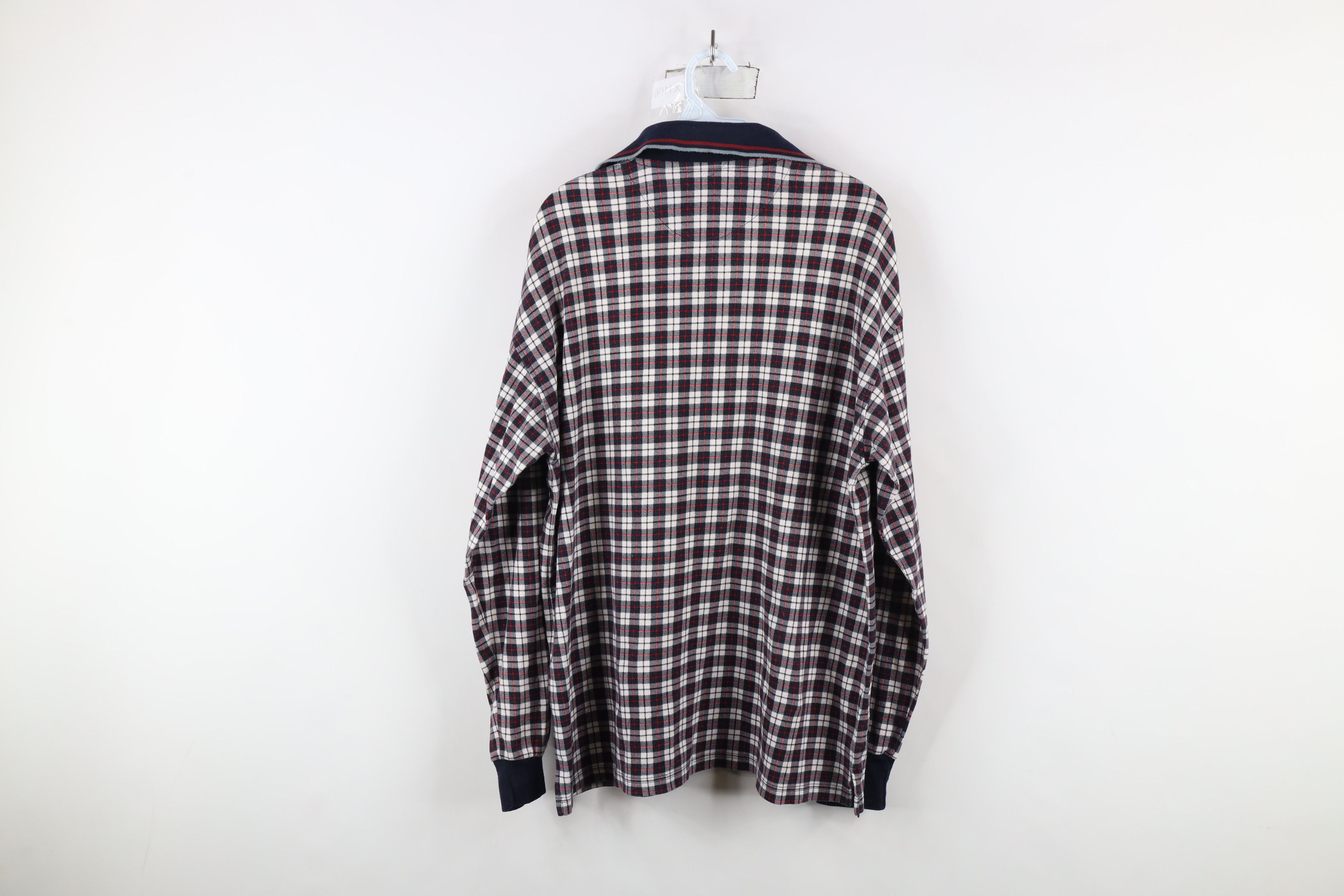 Vintage Vintage 90s Streetwear Long Sleeve Rugby Polo Shirt Plaid Size US L / EU 52-54 / 3 - 7 Thumbnail