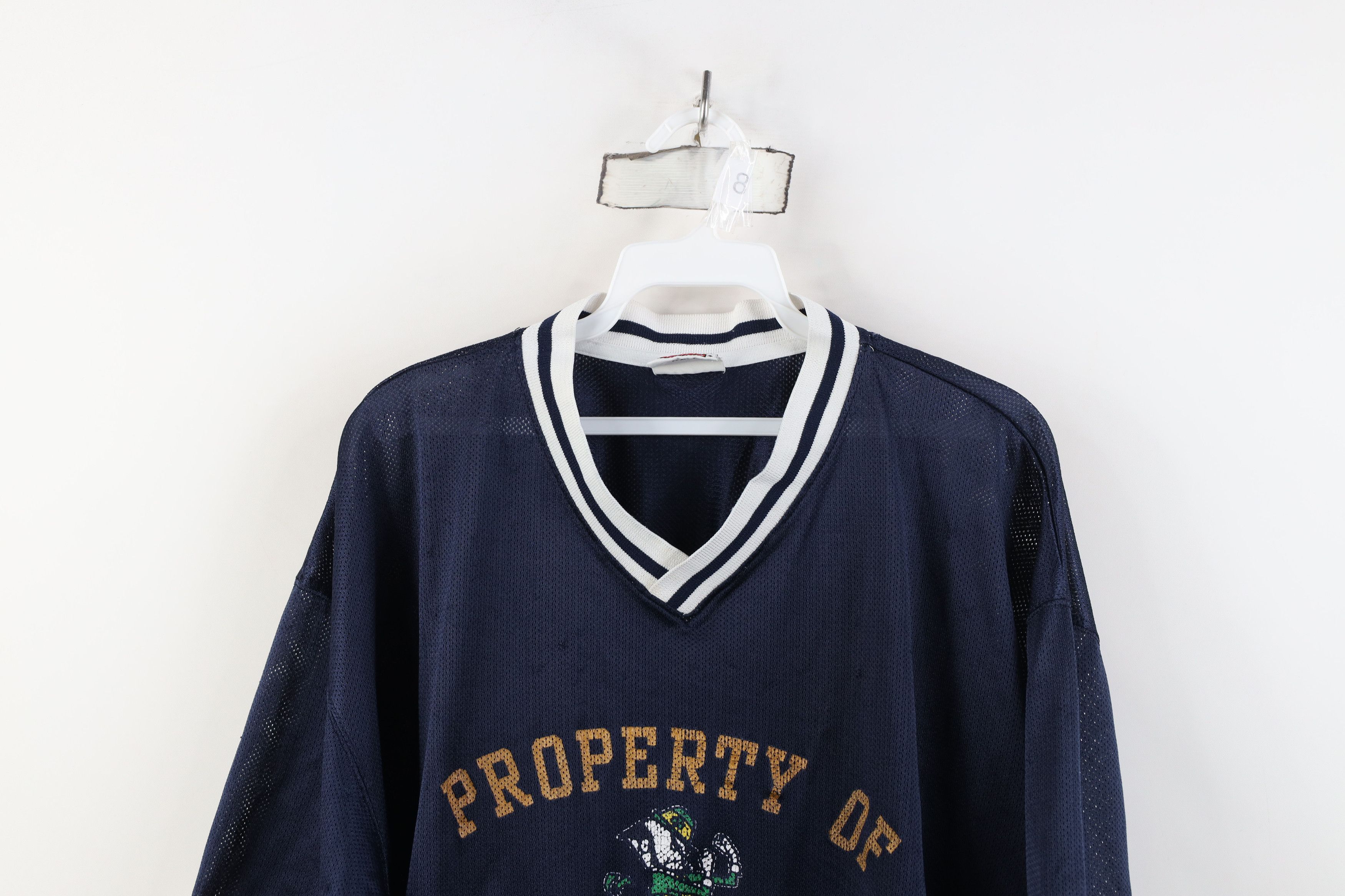 Vintage Vintage 90s Notre Dame University Mesh Ringer T-Shirt Jersey Size US XL / EU 56 / 4 - 2 Thumbnail