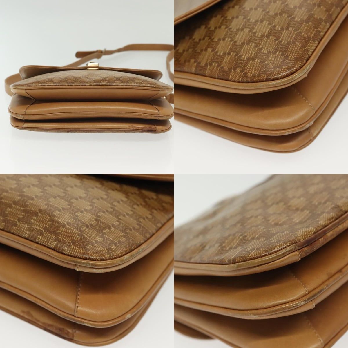 Celine CELINE Macadam Canvas Shoulder Bag Pvc Beige Gold Size ONE SIZE - 10 Thumbnail