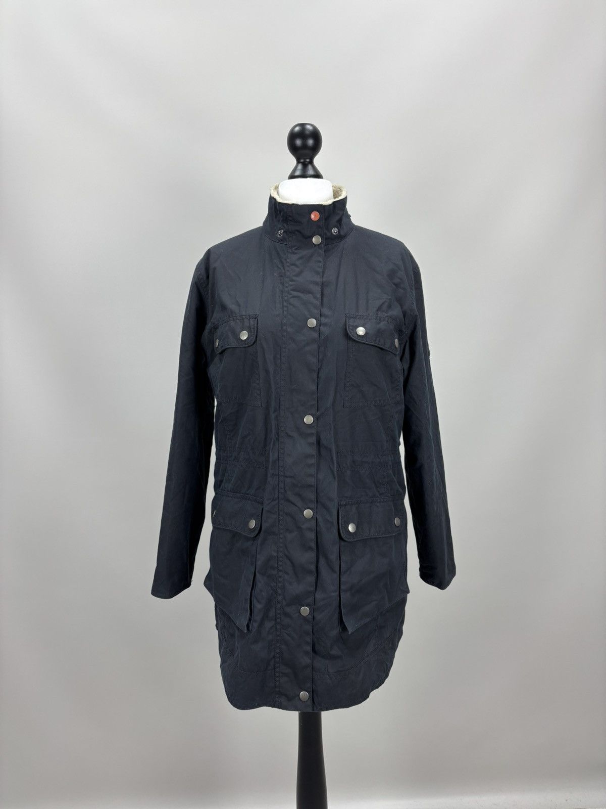 Barbour Womens waxed jacket Barbour Carribena Size 10 Color Blue Size L / US 10 / IT 46 - 1 Thumbnail