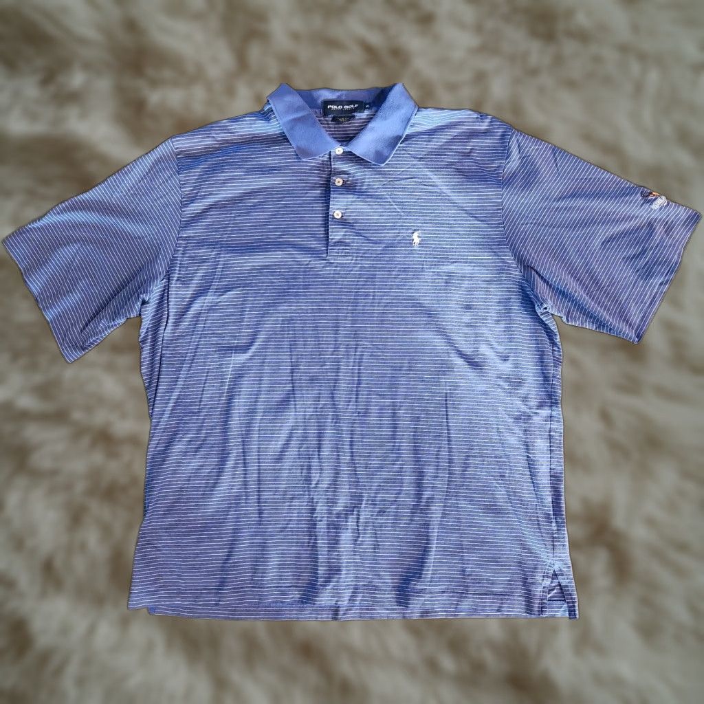 Polo Ralph Lauren Polo Ralph Lauren Polo Shirt XL Blue Striped Pony Elk Golf Club Mens Polo T-Shirt Golf Sportswear Classic Preppy Outdoor Modern Size US XL / EU 56 / 4 - 1 Thumbnail
