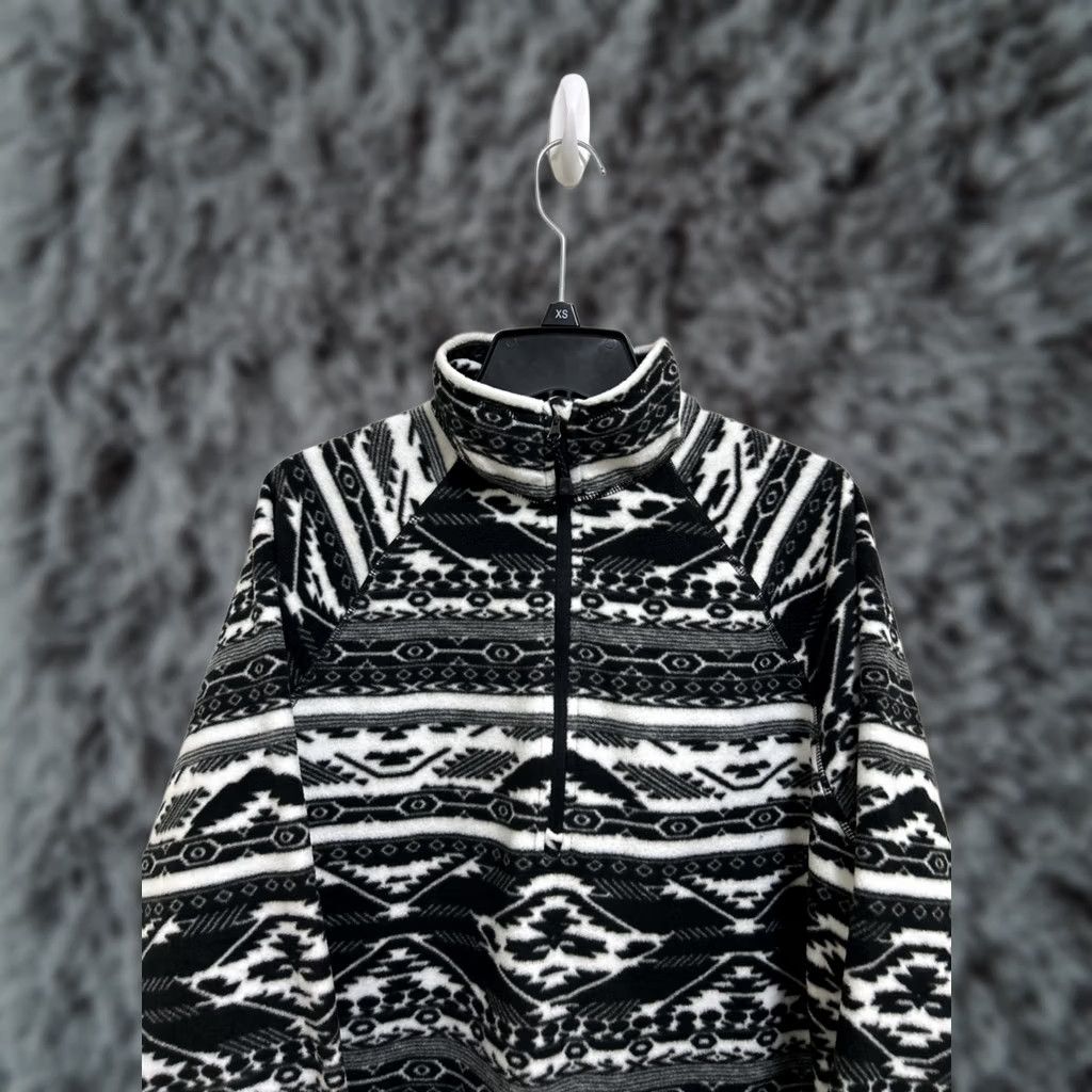 Eddie Bauer Eddie Bauer Fleece Sweater Womens Large Black 1/4 Zip Pullover Jacket Aztec Pattern Size L / US 10 / IT 46 - 1 Thumbnail