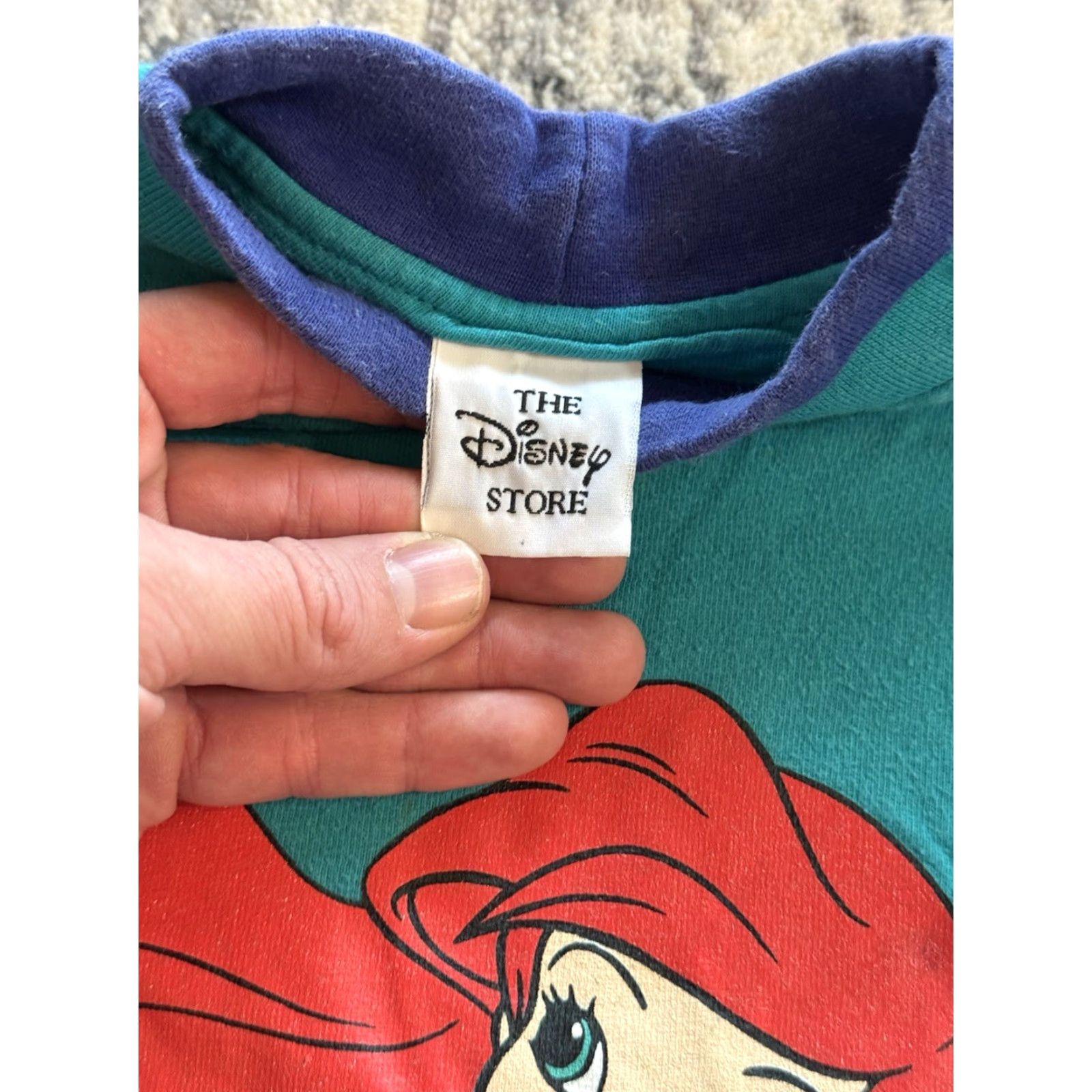 Disney VINTAGE Disney The Little Mermaid Long Sleeve T Shirt 5-6 Girls Teal Cotton Blend 1990s Sportswear/Beach Movie Promo Size US S / EU 44-46 / 1 - 4 Thumbnail