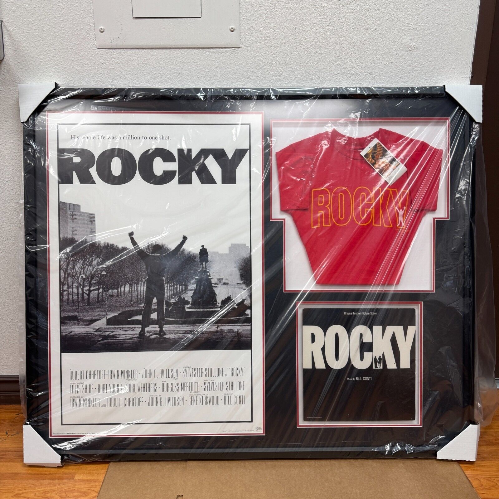 Other 1976 Rocky Movie Memorabilia Framed Shirt Poster Vinyl Album Size US XXL / EU 58 / 5 - 14 Thumbnail