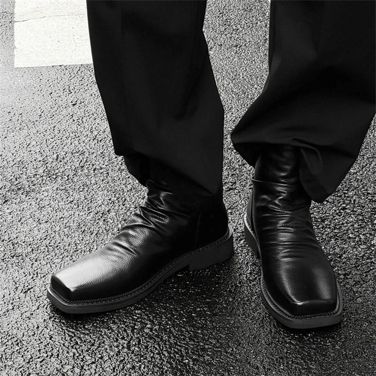 Other Pleated Leather Ankle Boots Size US 8 / EU 41 - 2 Thumbnail