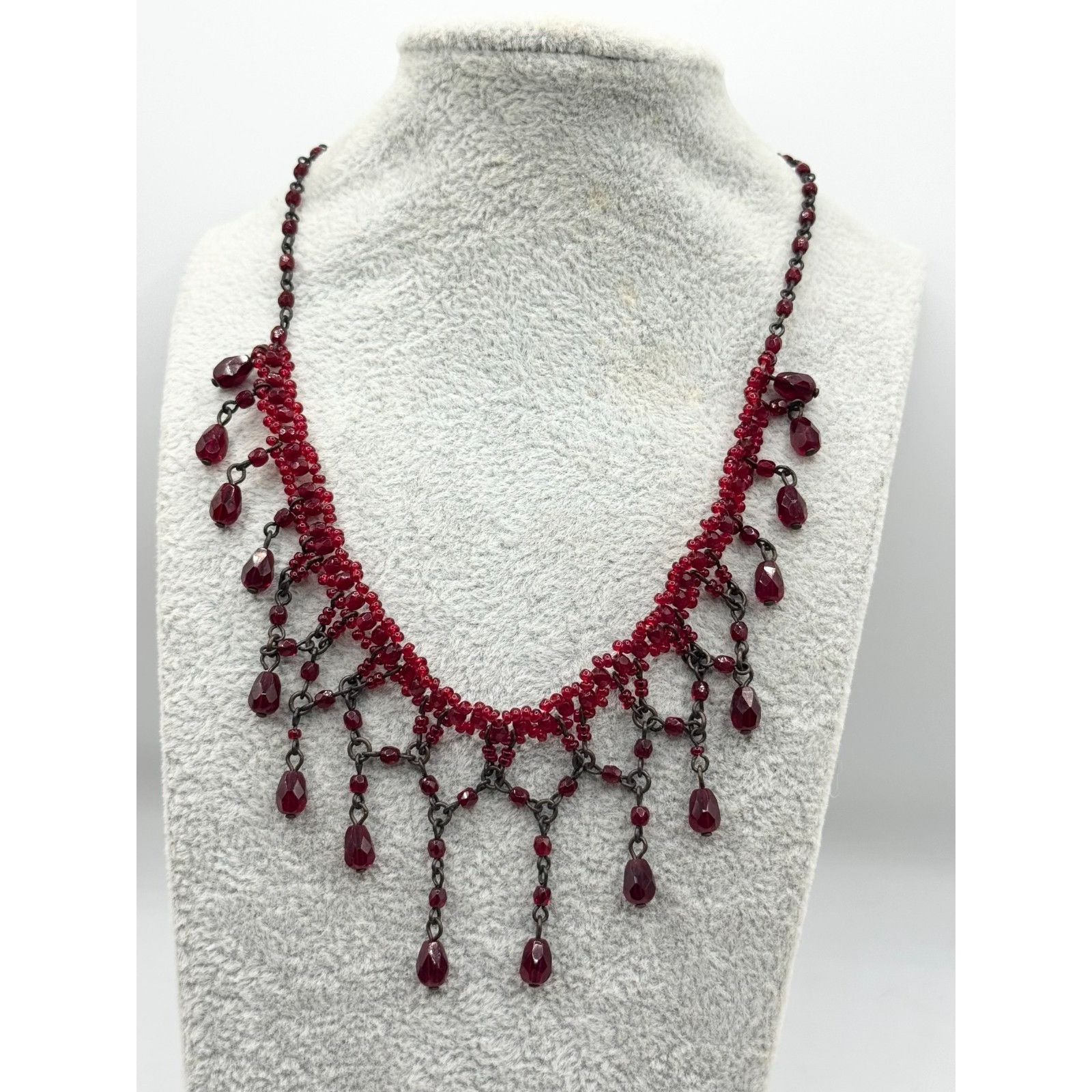 Other Vintage red crystal collar choker necklace Size ONE SIZE - 2 Thumbnail