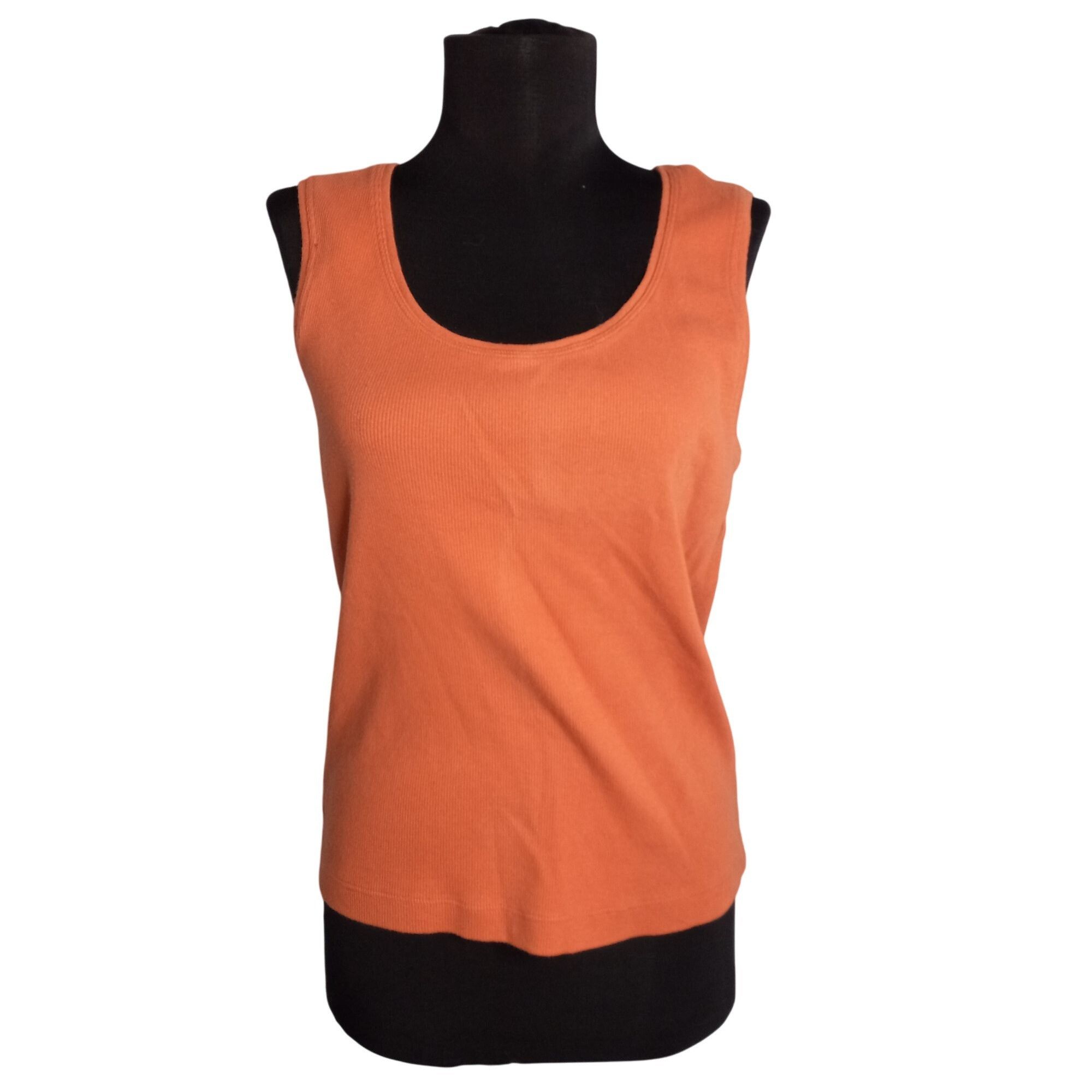Chicos Chicos Size 1 M Tank Top Orange Sleeveless Ribbed Cotton Ble Size M / US 6-8 / IT 42-44 - 1 Thumbnail
