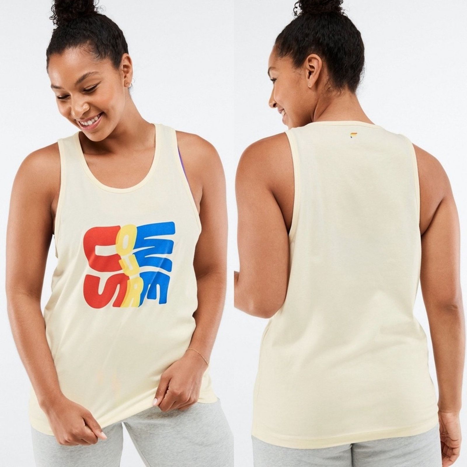 Fabletics FABLETICS Cream Red Yellow Blue 24/7 Pride Tank Top Shirt Size S / US 4 / IT 40 - 3 Thumbnail