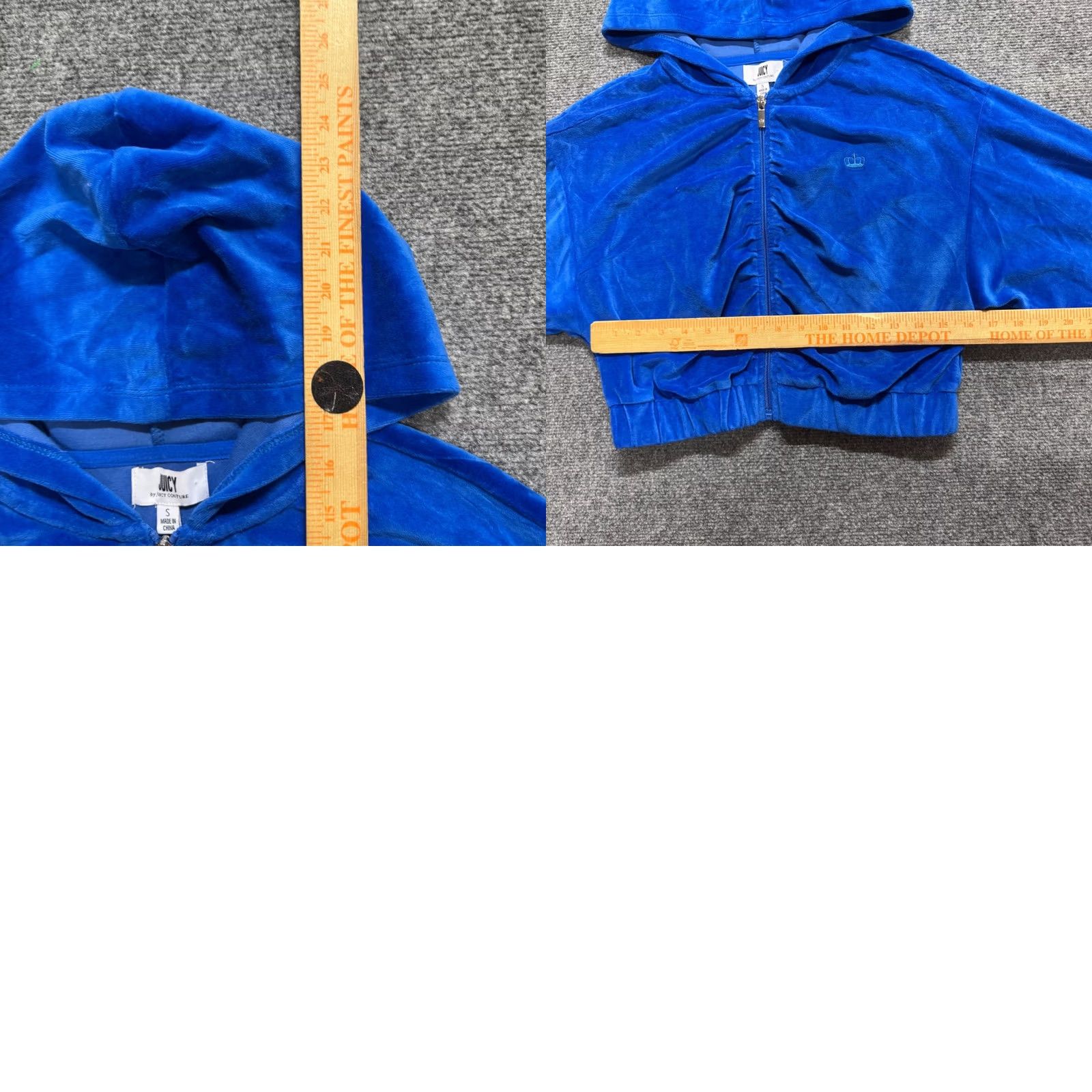 Velvet VINTAGE Juicy Couture Velvet Full-zip Jacket Hoodie Women's S Blue 90s Y2K Mens/Womens Size S / US 4 / IT 40 - 8 Thumbnail
