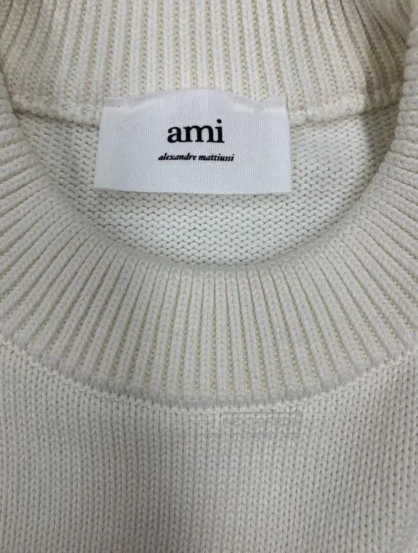 AMI AMI White Pullover Sweater with Heart Logo . Size XS / US 0-2 / IT 36-38 - 5 Thumbnail