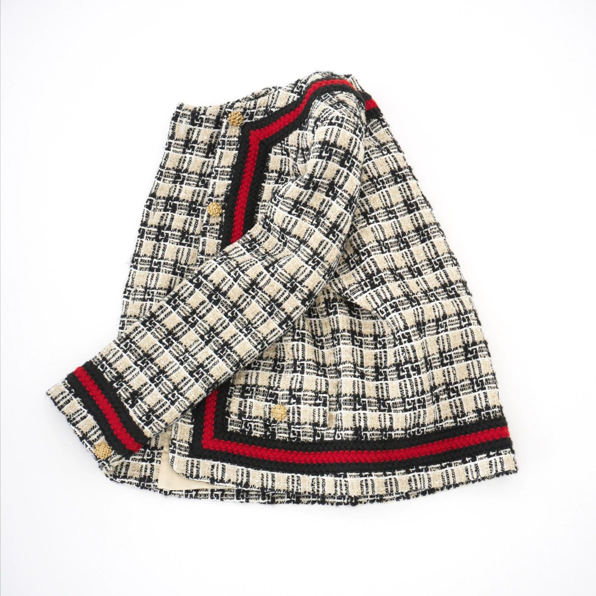 Gucci GUCCI Multicolor Tweed Wool Jacket 42 IT Size M / US 6-8 / IT 42-44 - 1 Thumbnail