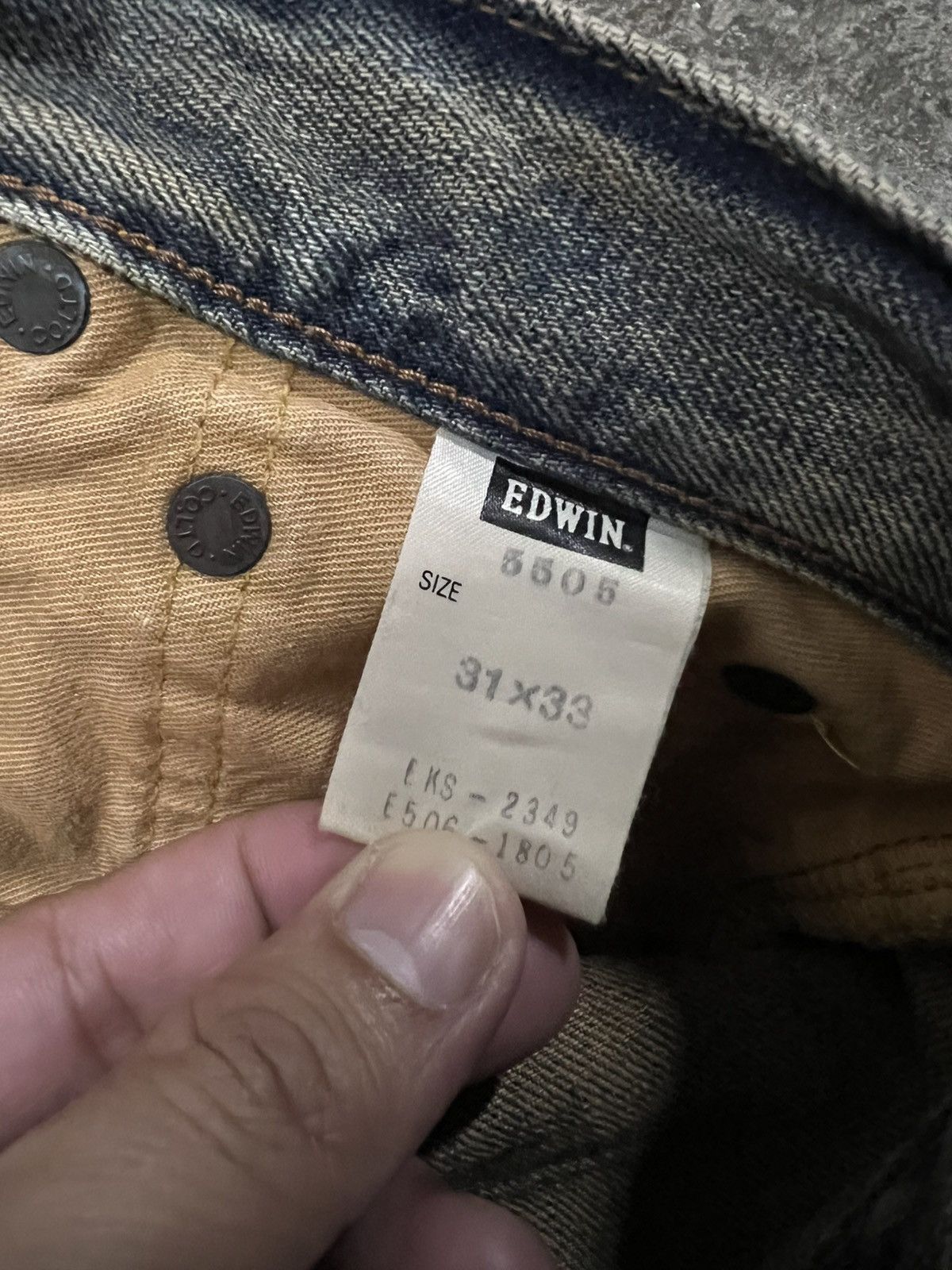 Japanese Brand 💥Rusty Edwin 505ZX Selvedge Orange Tab Jean Size US 31 - 20 Thumbnail
