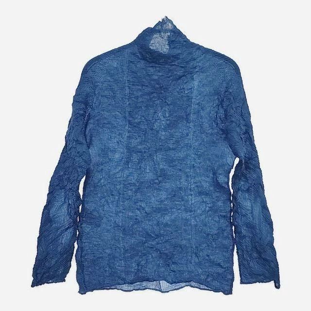 Issey Miyake issey miyake Blue pleated high collar and long sleeves 2506 Size M / US 6-8 / IT 42-44 - 2 Thumbnail