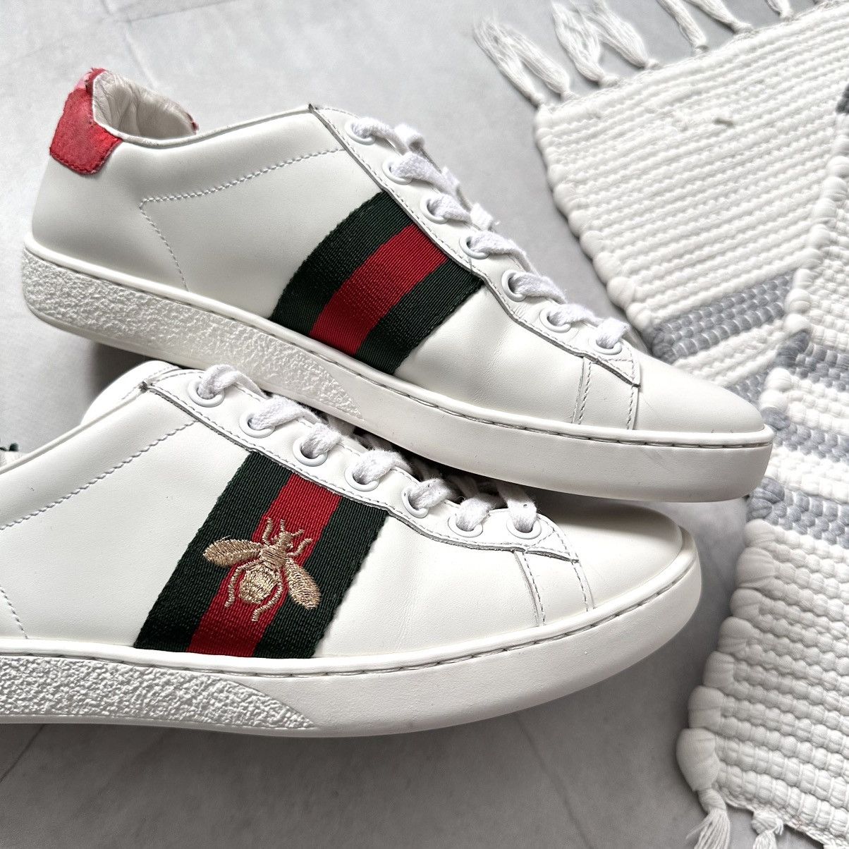 Gucci Gucci Ace Bee Leather Low Sneakers Shoes Size US 6 / IT 36 - 2 Thumbnail