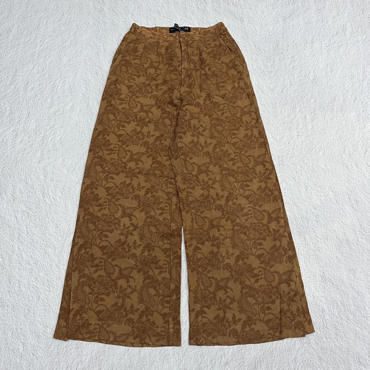 GOA Natural Vintage GOA Velvet Flower Flared Pants Avant Garde Size 30" / US 8 / IT 44 - 1 Thumbnail
