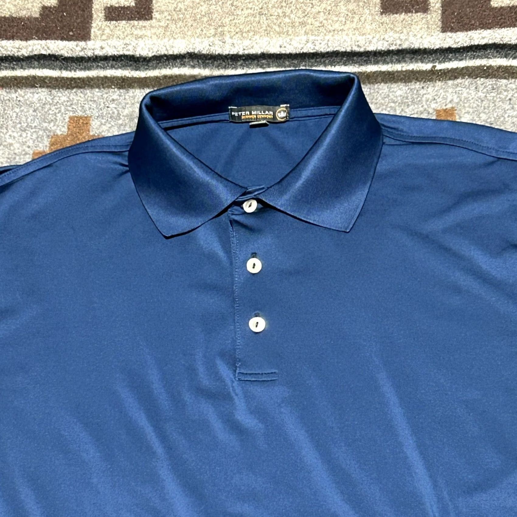 Peter Millar Peter Millar Polo Shirt Mens Large Blue Performance Golf Stretch D2 Size US L / EU 52-54 / 3 - 6 Thumbnail