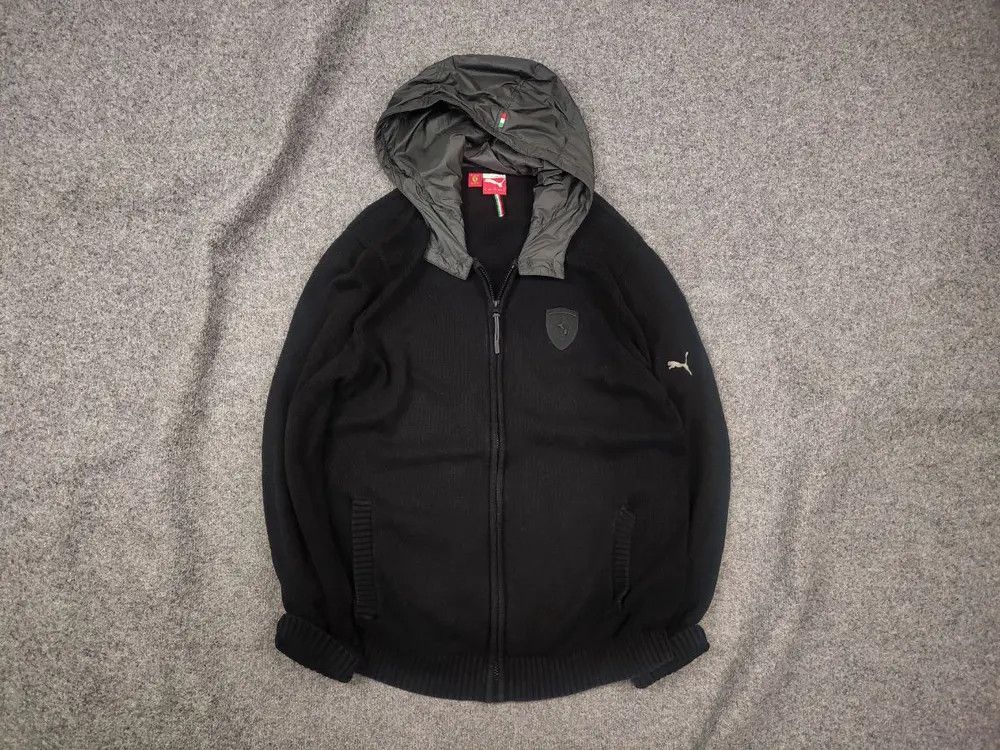 Ferrari × Puma Puma x Ferrari Logo Black Zip hoodie Knit Jacket Vintage Size US L / EU 52-54 / 3 - 1 Thumbnail