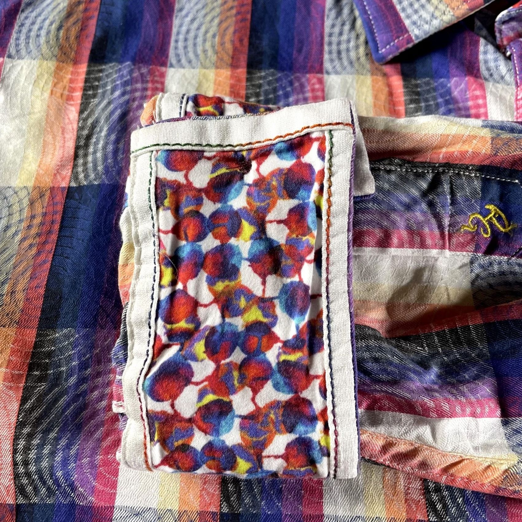 Robert Graham Robert Graham Shirt Mens Large Multicolor Plaid Classic Fit Long Sleeve Cotton Shirt Size US L / EU 52-54 / 3 - 2 Thumbnail