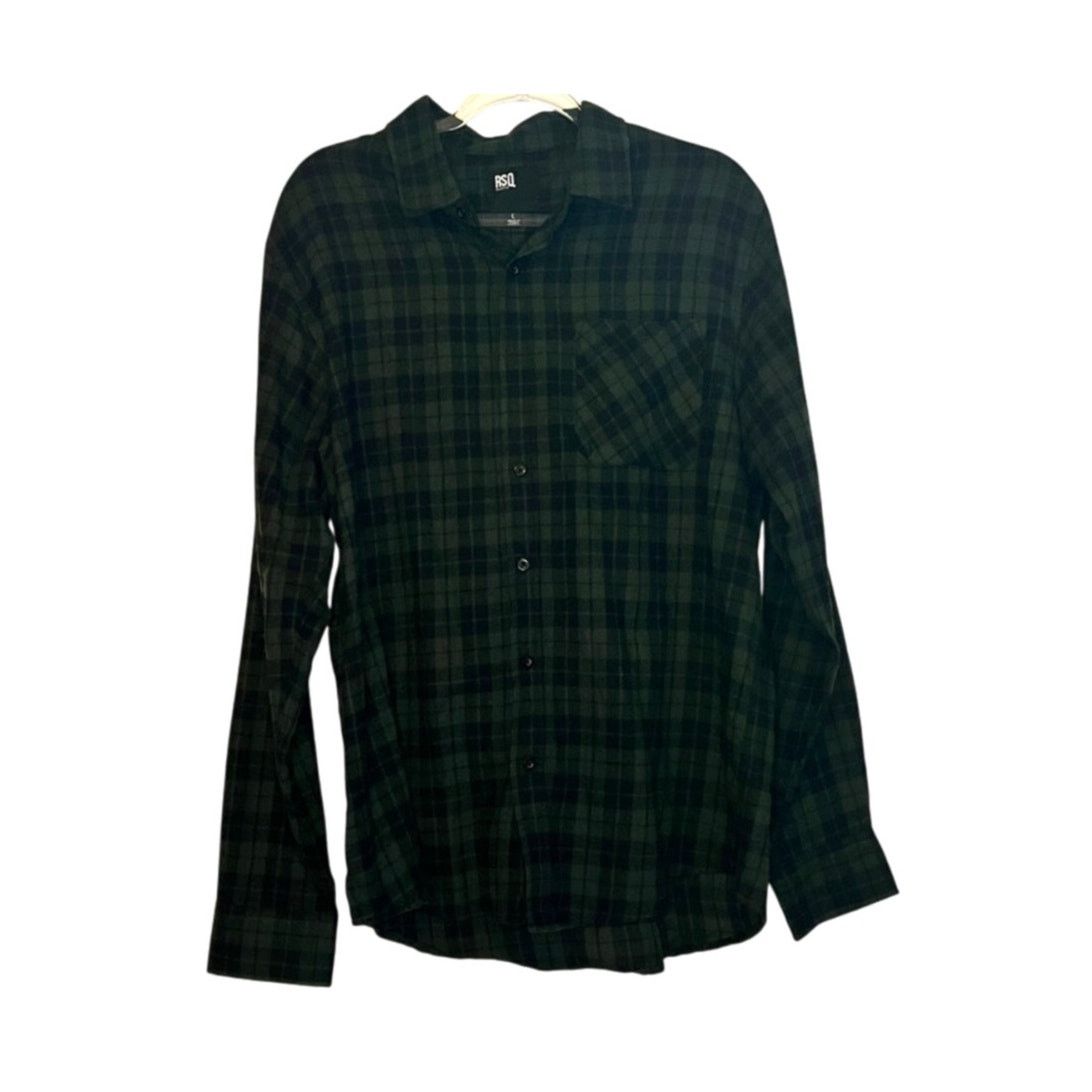 Rsq RSQ Green Flannel Long Sleeve Button Up Size L Gorpcore Size US L / EU 52-54 / 3 - 2 Thumbnail