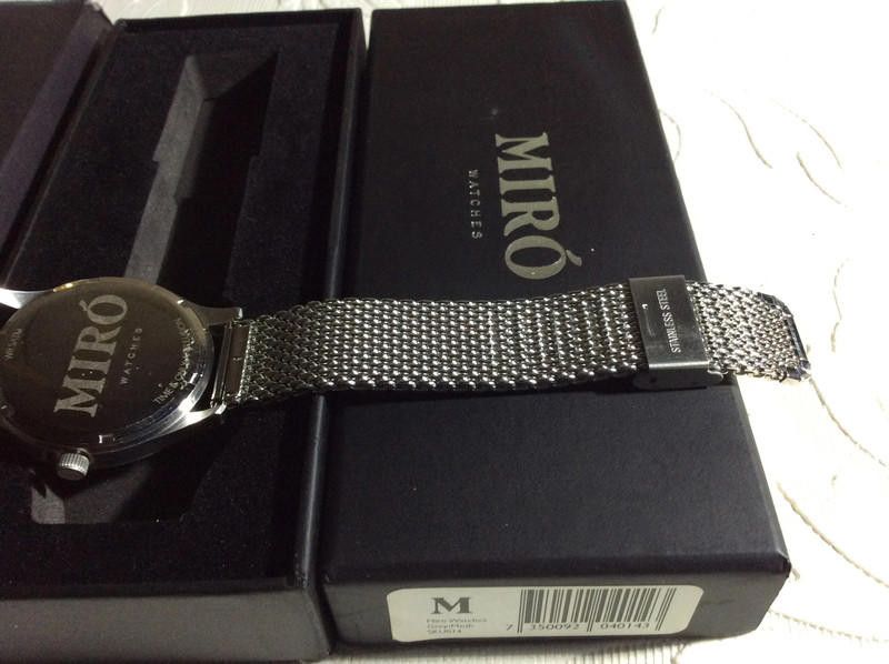 Designer Miro men's grey dial mesh stainless steel bracelet watch Size ONE SIZE - 2 Thumbnail