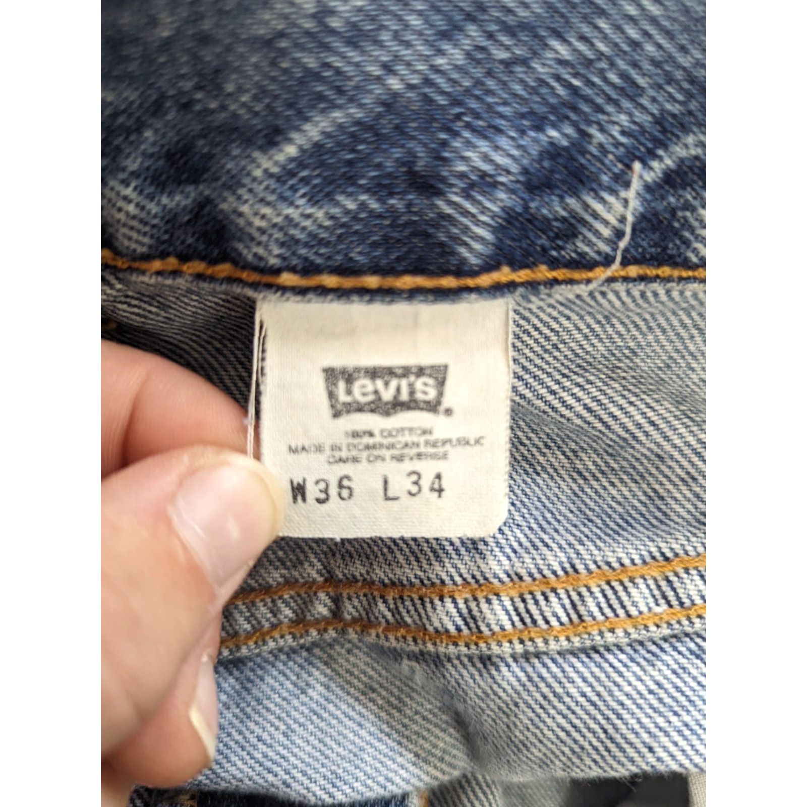 Denime VINTAGE Levi's 550 Jeans Mens 36x36 Relaxed Fit Tapered Leg Denim Blue 90s Classic Levis 500 Series Mens Size US 36 / EU 52 - 4 Thumbnail