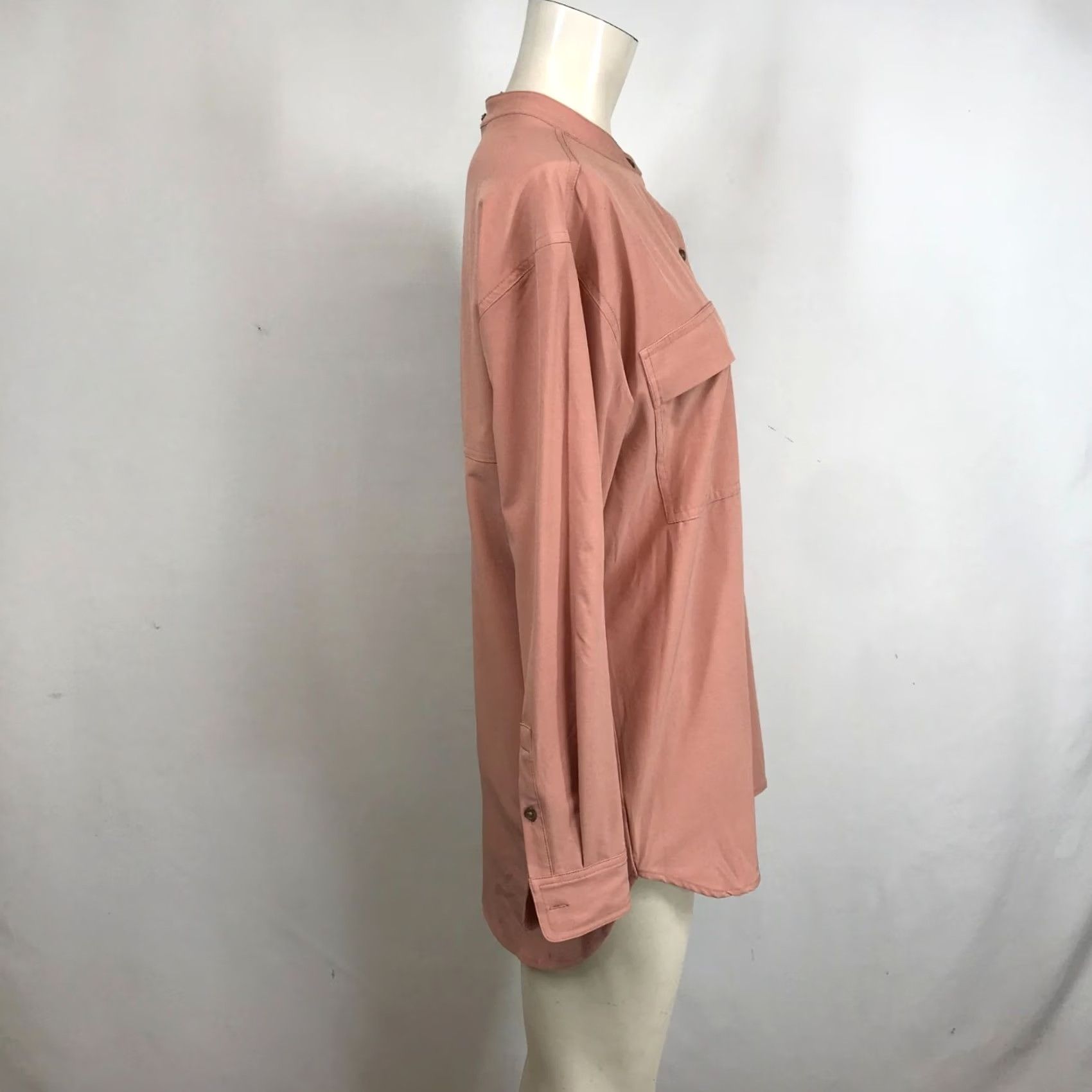 Prana prAna Womens Small Pink Long Sleeve Button Top Polyester Blend W-Pockets Size S / US 4 / IT 40 - 4 Thumbnail