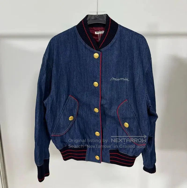 Miu Miu Miu Miu Blue Cotton Jacket for Women . Size M / US 6-8 / IT 42-44 - 1 Thumbnail