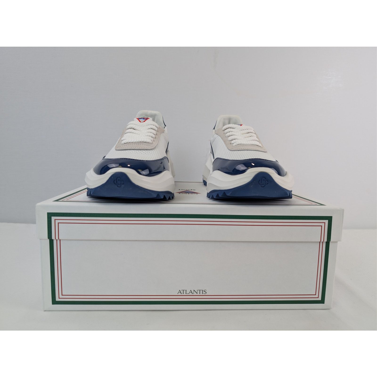 Casablanca o1rshd1 Leather Mens Atlantis Sneaker in White / Navy Size US 9.5 / EU 42-43 - 18 Thumbnail